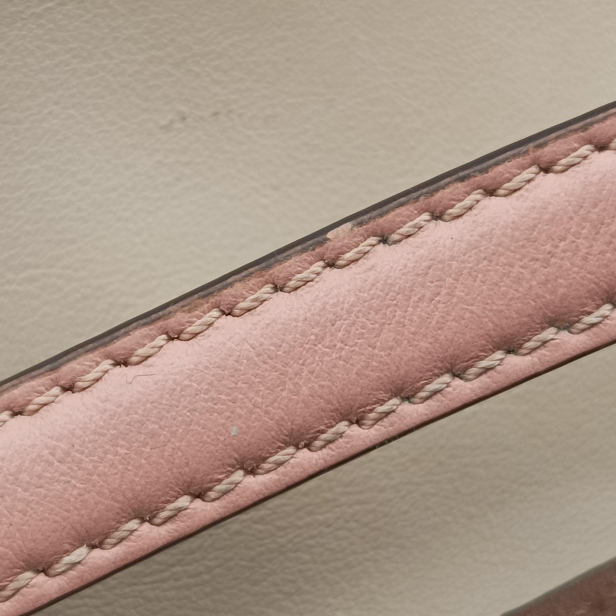 Pre-owned Fendi Flip Beige×Pink×Brown Leather×Suede 8BT303 shoulderbag | stylenewstar