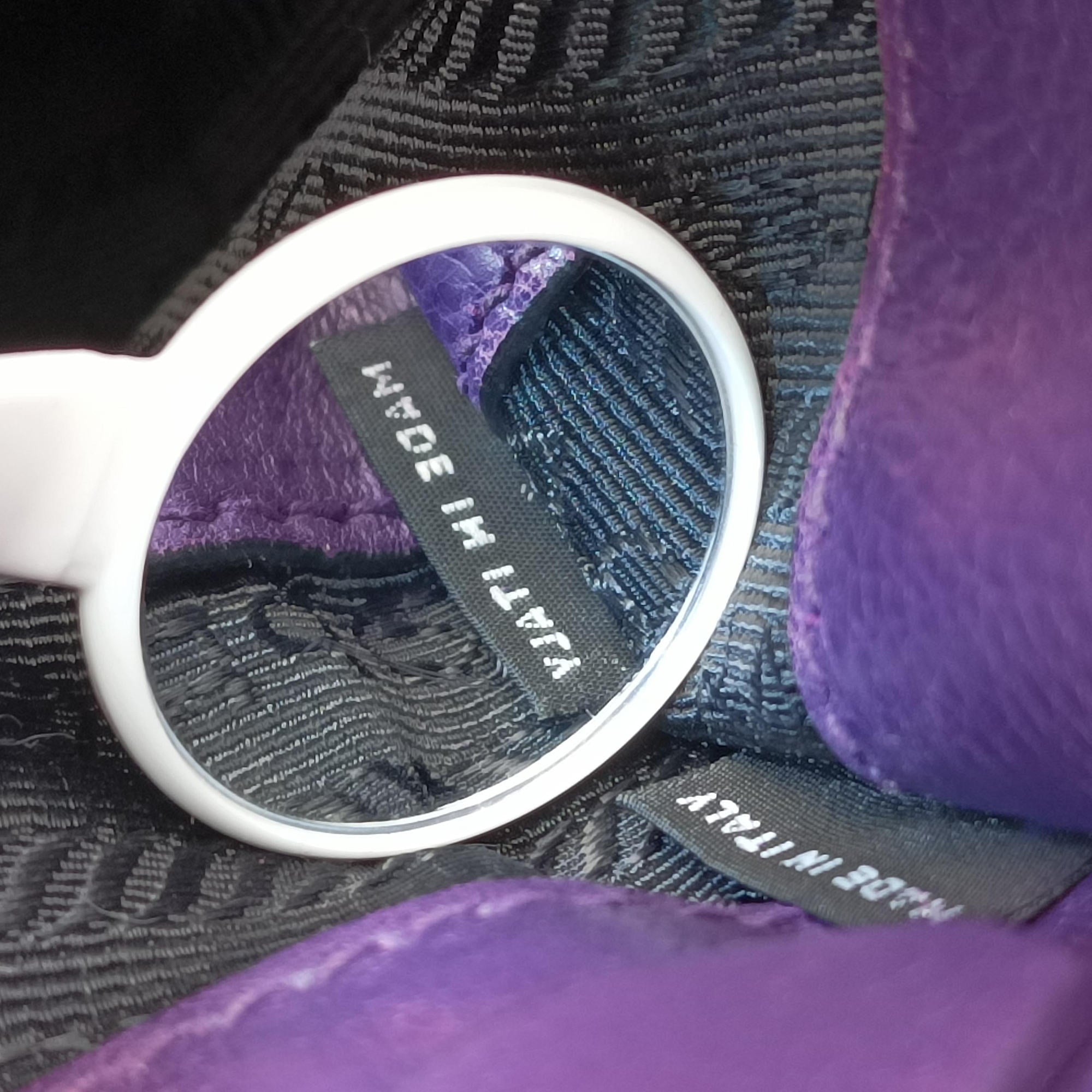 Pre-owned Prada Twin Pocket Winged Tote Purple Leather BN2619 shoulderbag | stylenewstar