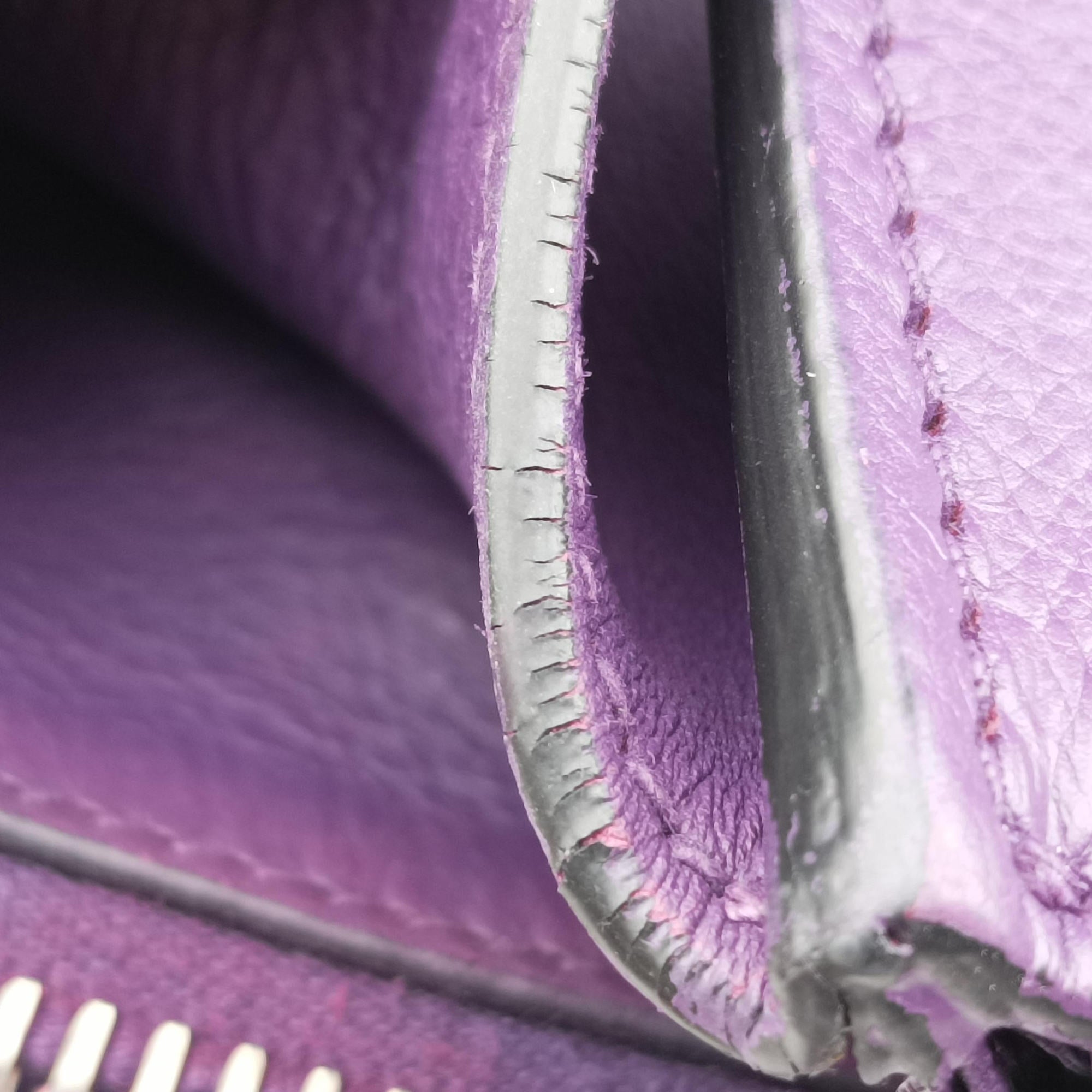 Pre-owned Prada Twin Pocket Winged Tote Purple Leather BN2619 shoulderbag | stylenewstar