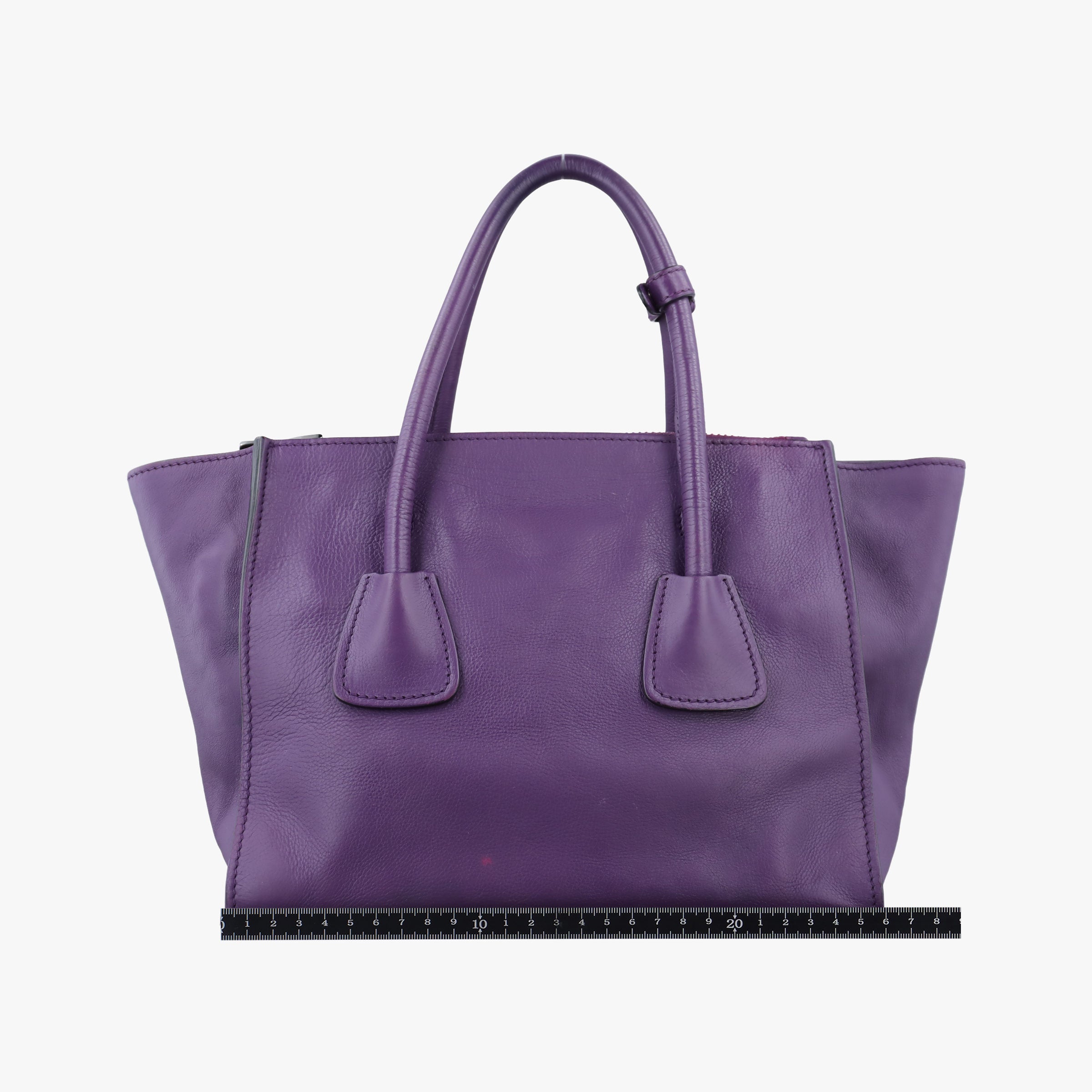 Pre-owned Prada Twin Pocket Winged Tote Purple Leather BN2619 shoulderbag | stylenewstar