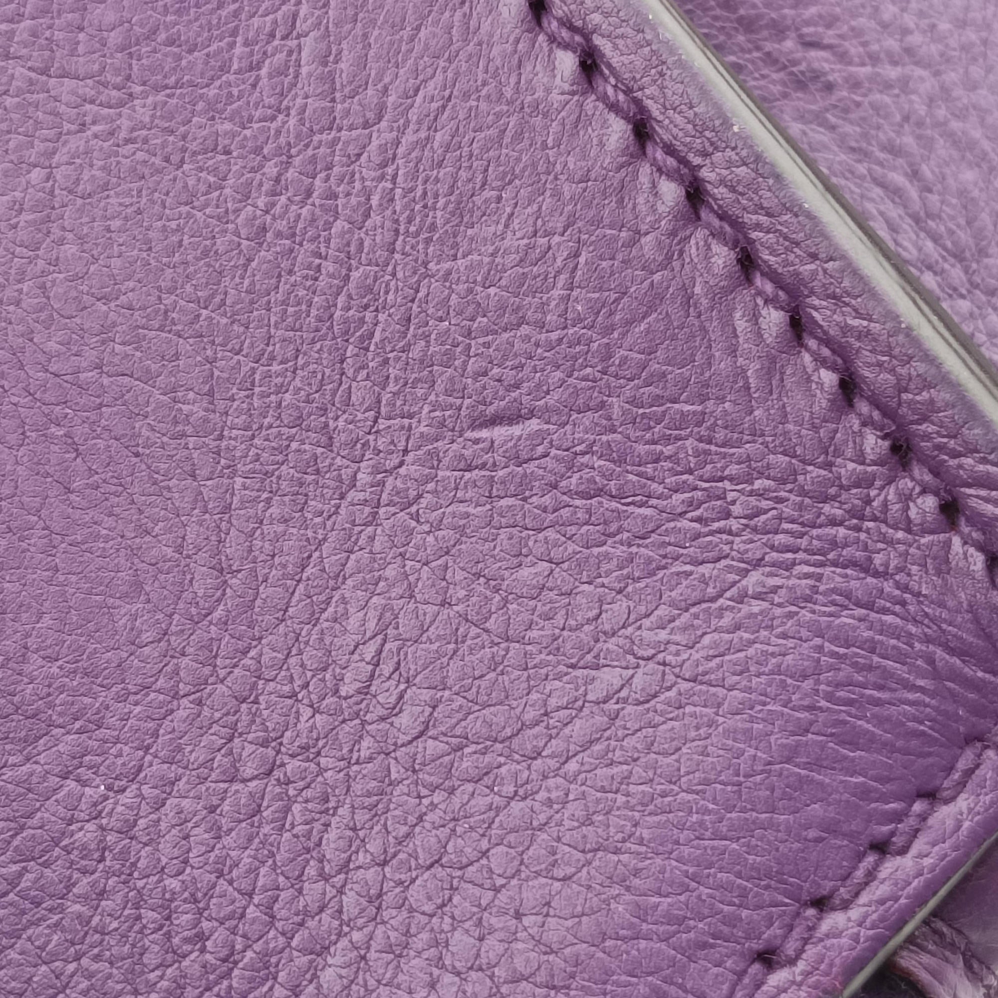 Pre-owned Prada Twin Pocket Winged Tote Purple Leather BN2619 shoulderbag | stylenewstar