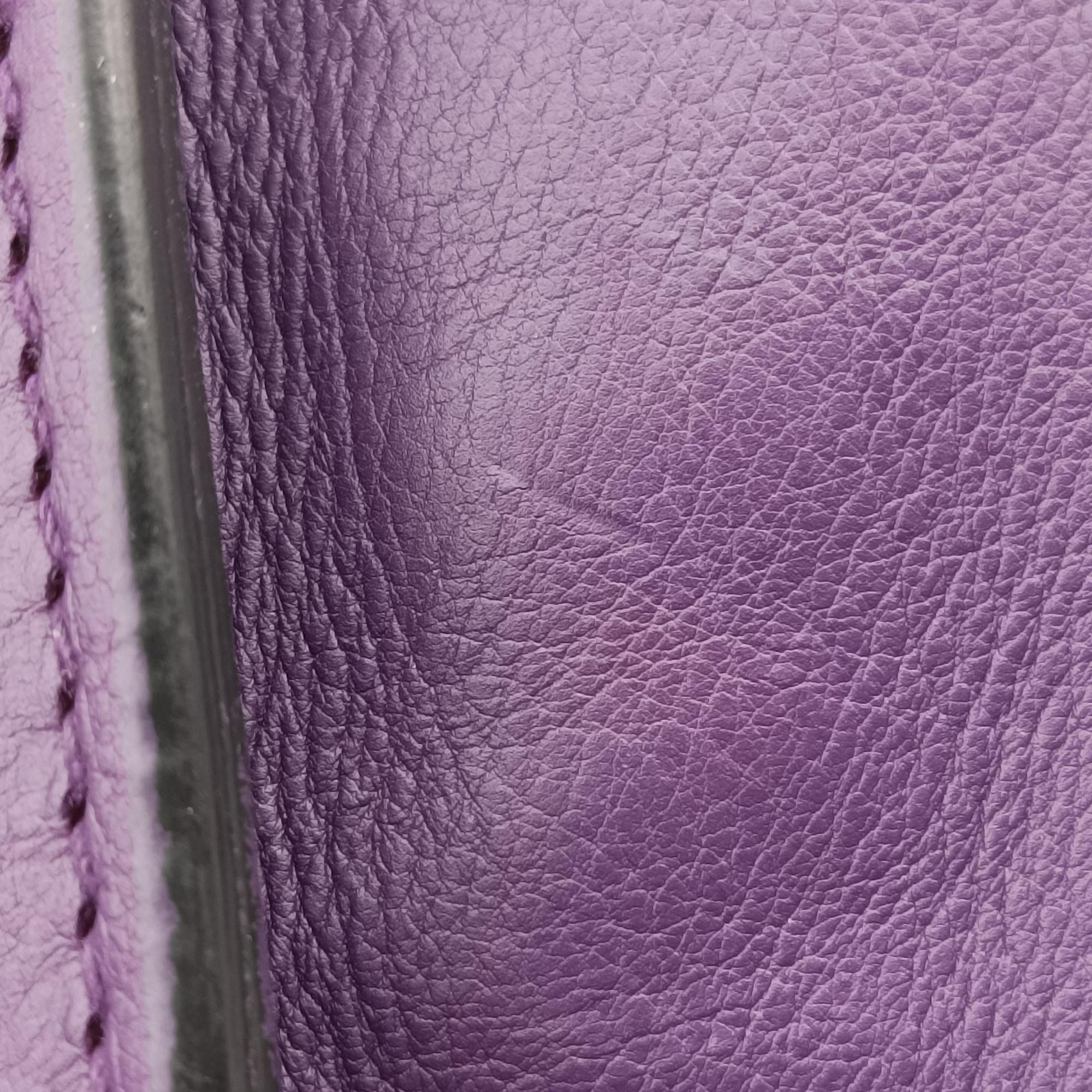 Pre-owned Prada Twin Pocket Winged Tote Purple Leather BN2619 shoulderbag | stylenewstar