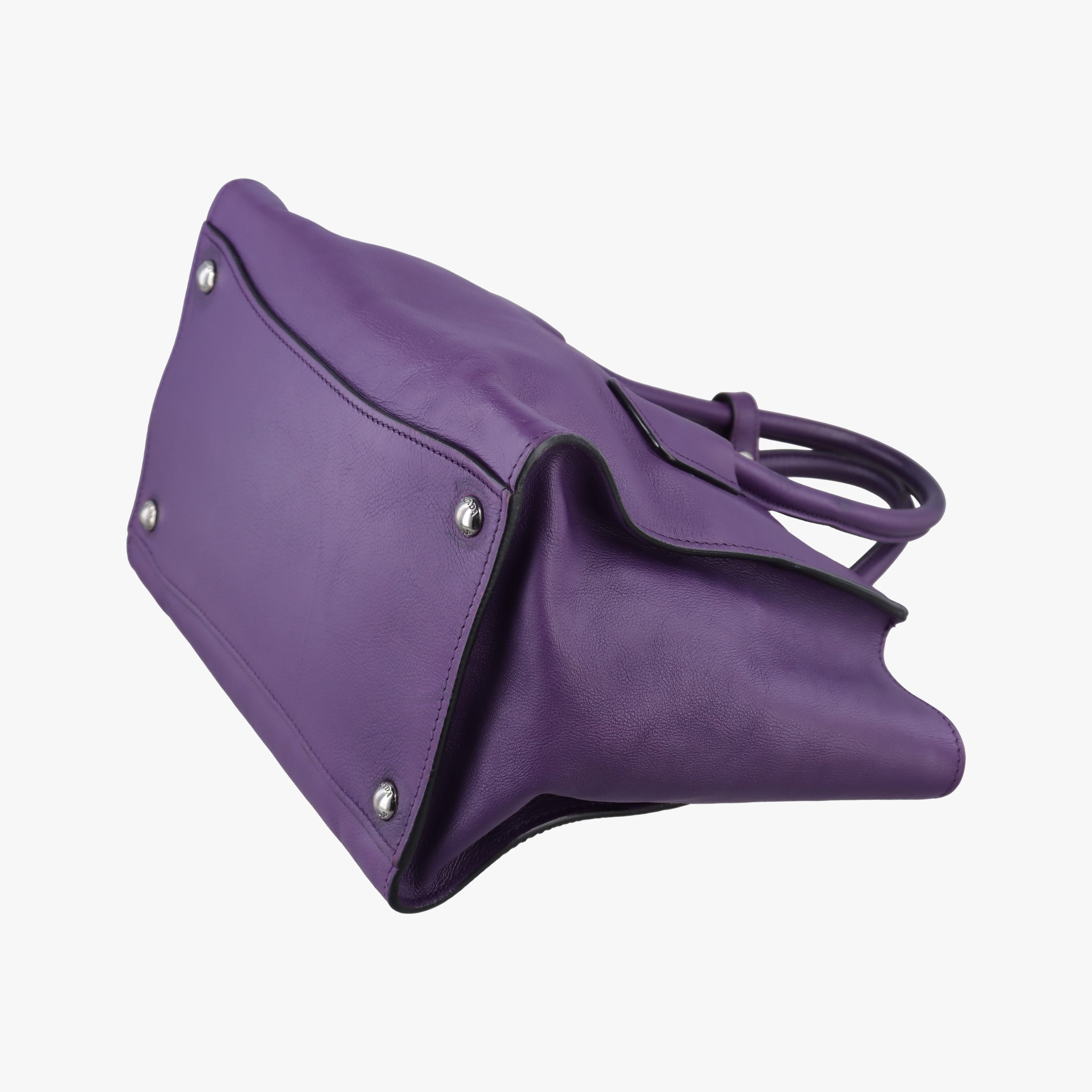 Pre-owned Prada Twin Pocket Winged Tote Purple Leather BN2619 shoulderbag | stylenewstar