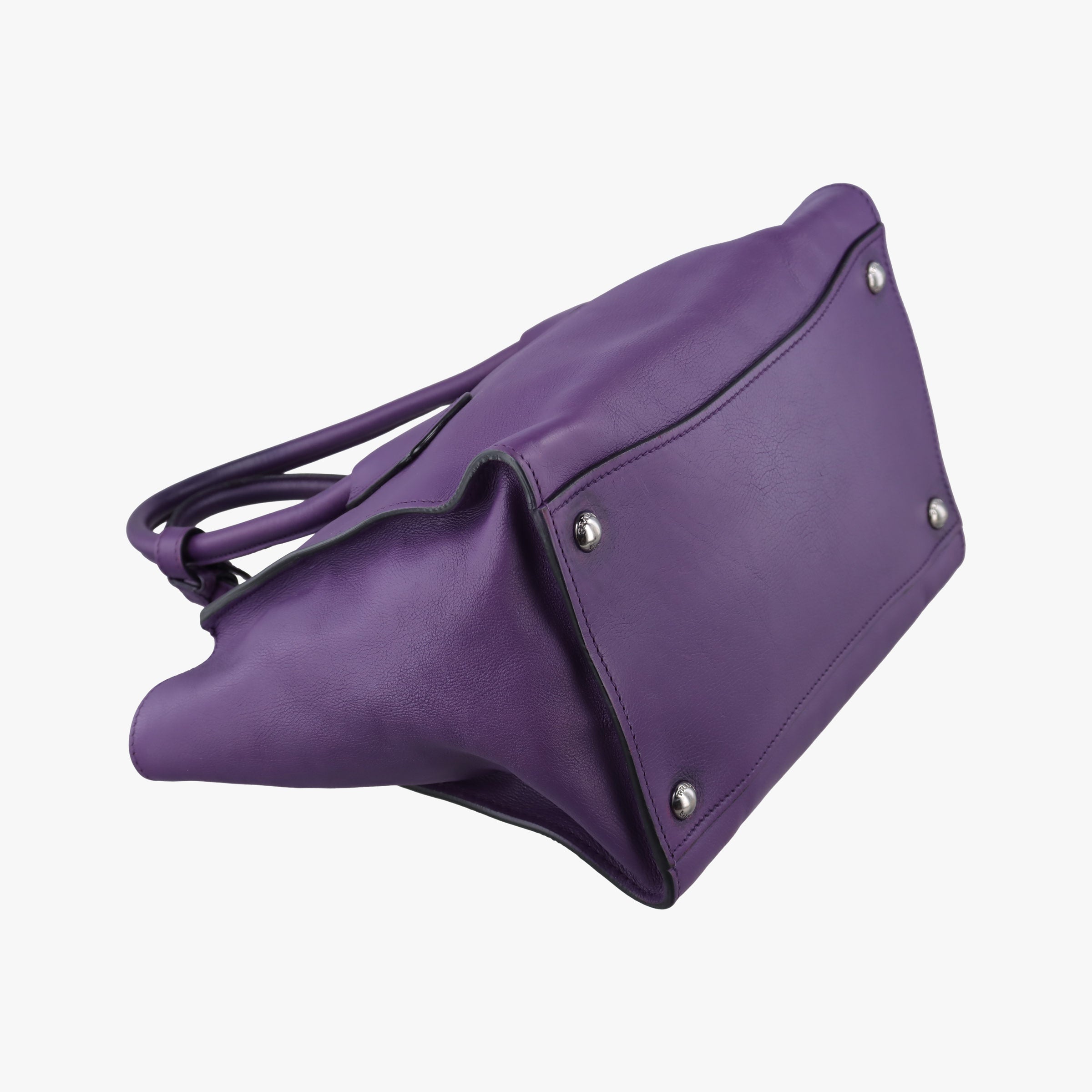 Pre-owned Prada Twin Pocket Winged Tote Purple Leather BN2619 shoulderbag | stylenewstar