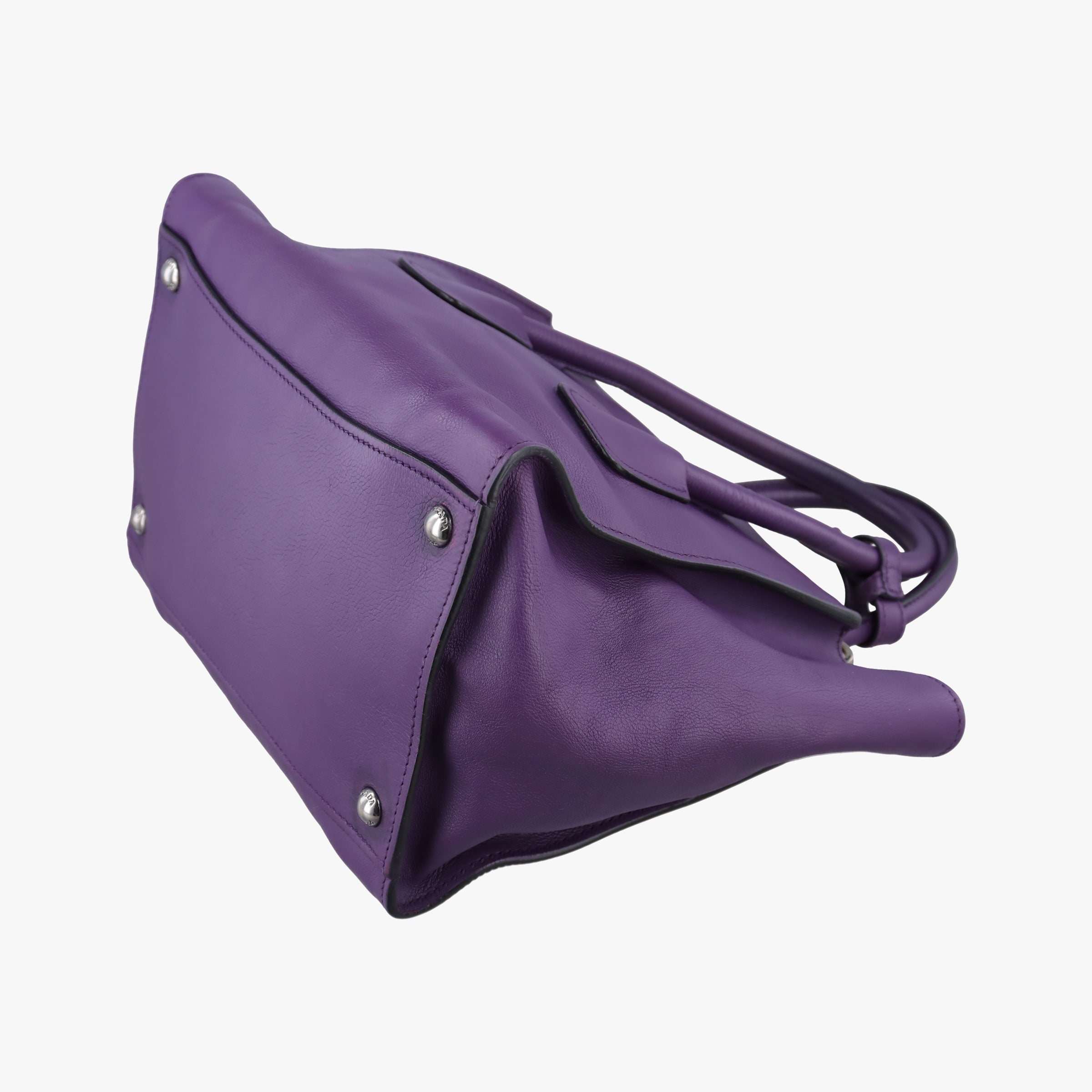 Pre-owned Prada Twin Pocket Winged Tote Purple Leather BN2619 shoulderbag | stylenewstar