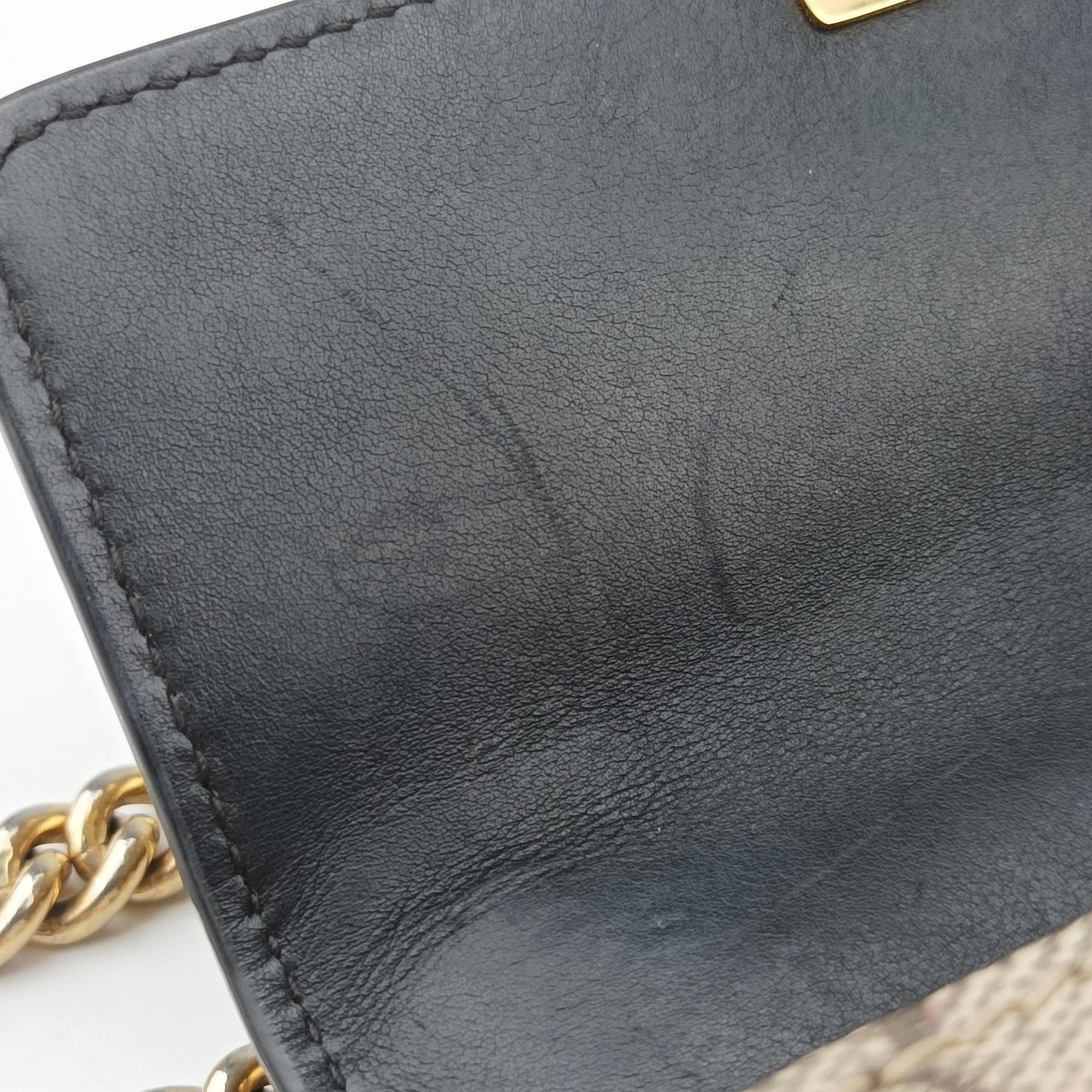 Vintage Gucci Padlock beige×black PVC coated canvas×Leather 409487 shoulderbag | stylenewstar