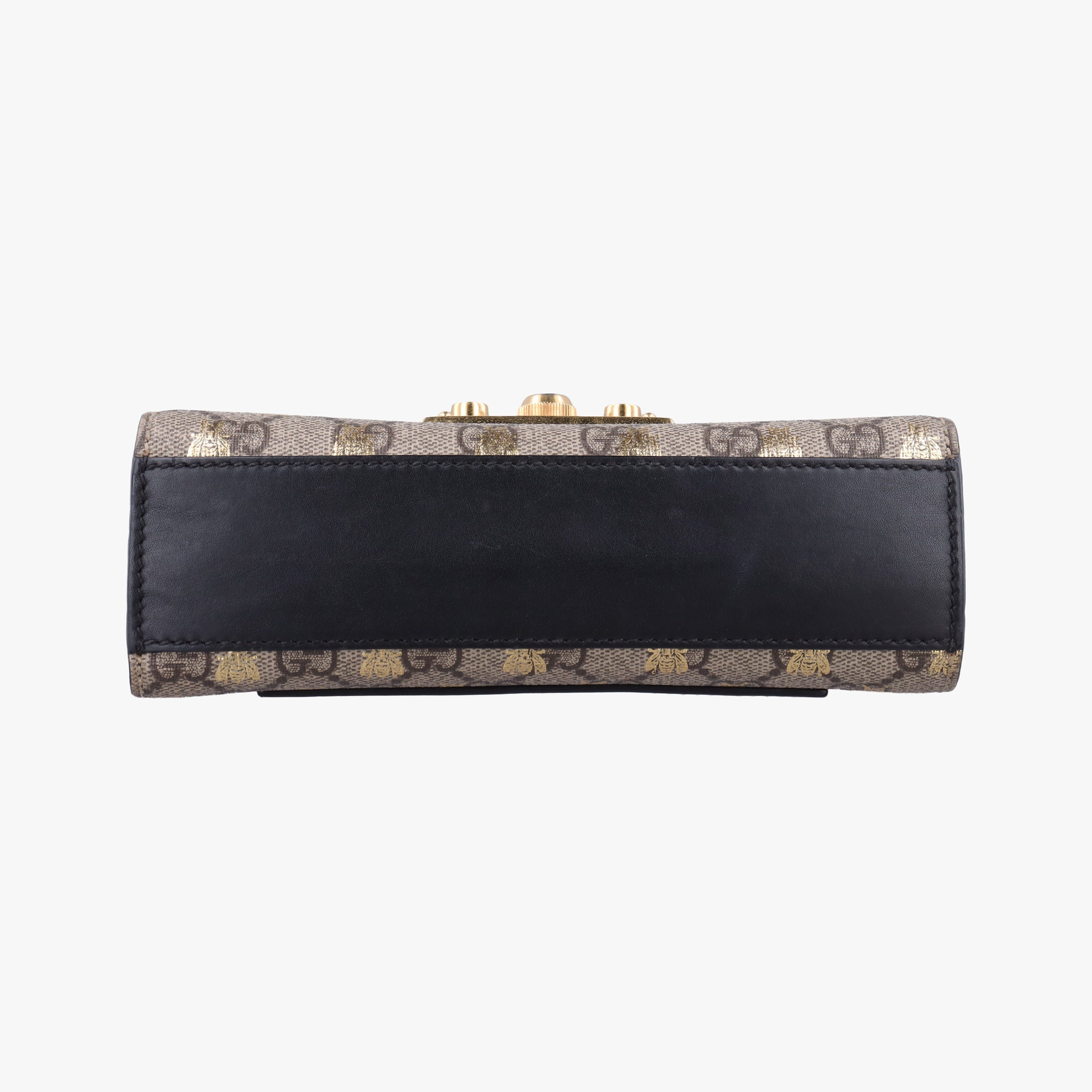 Vintage Gucci Padlock beige×black PVC coated canvas×Leather 409487 shoulderbag | stylenewstar