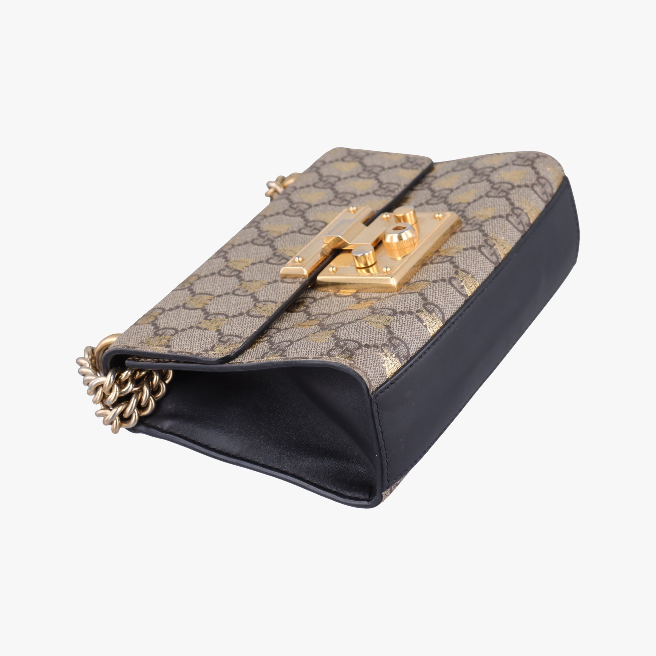 Vintage Gucci Padlock beige×black PVC coated canvas×Leather 409487 shoulderbag | stylenewstar