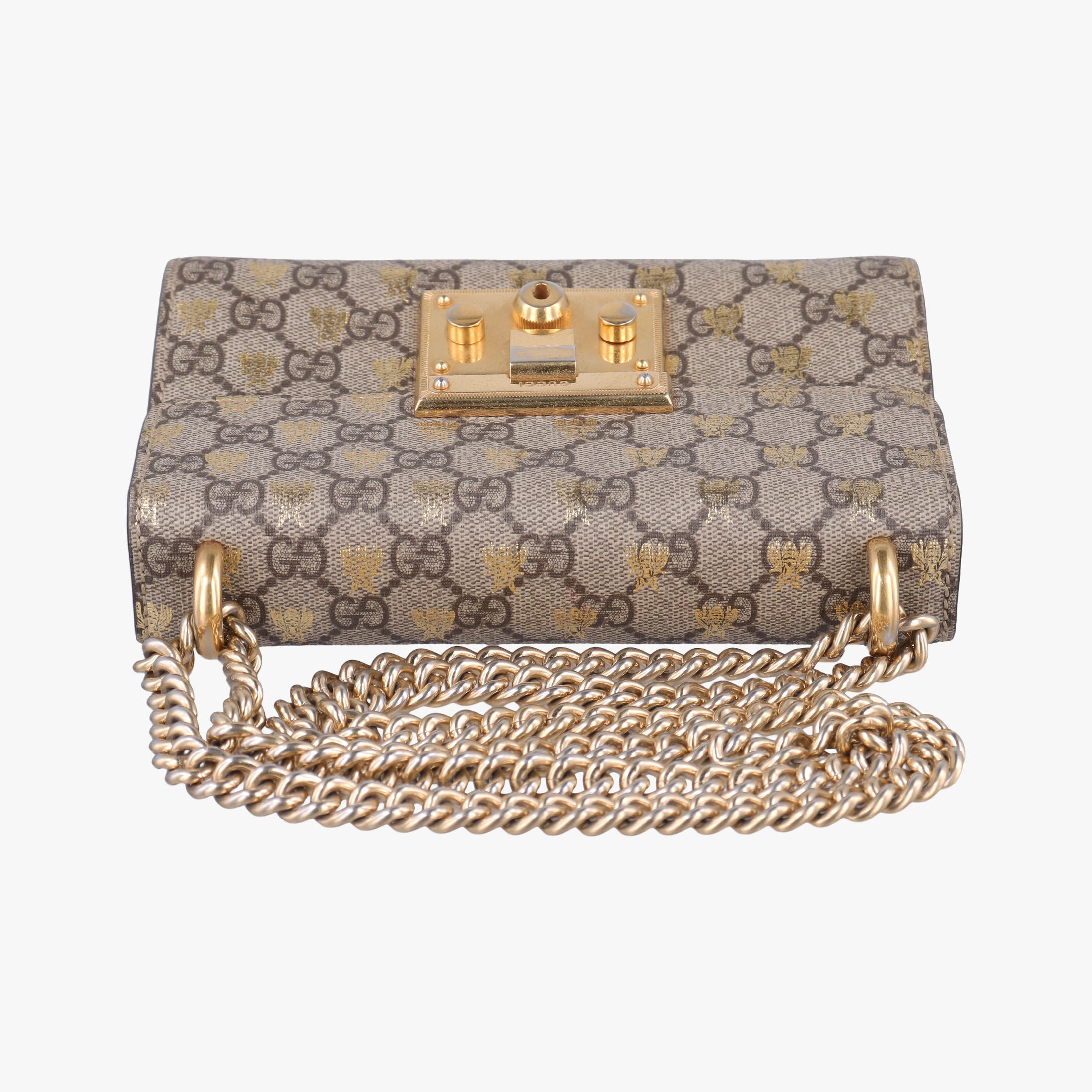 Vintage Gucci Padlock beige×black PVC coated canvas×Leather 409487 shoulderbag | stylenewstar