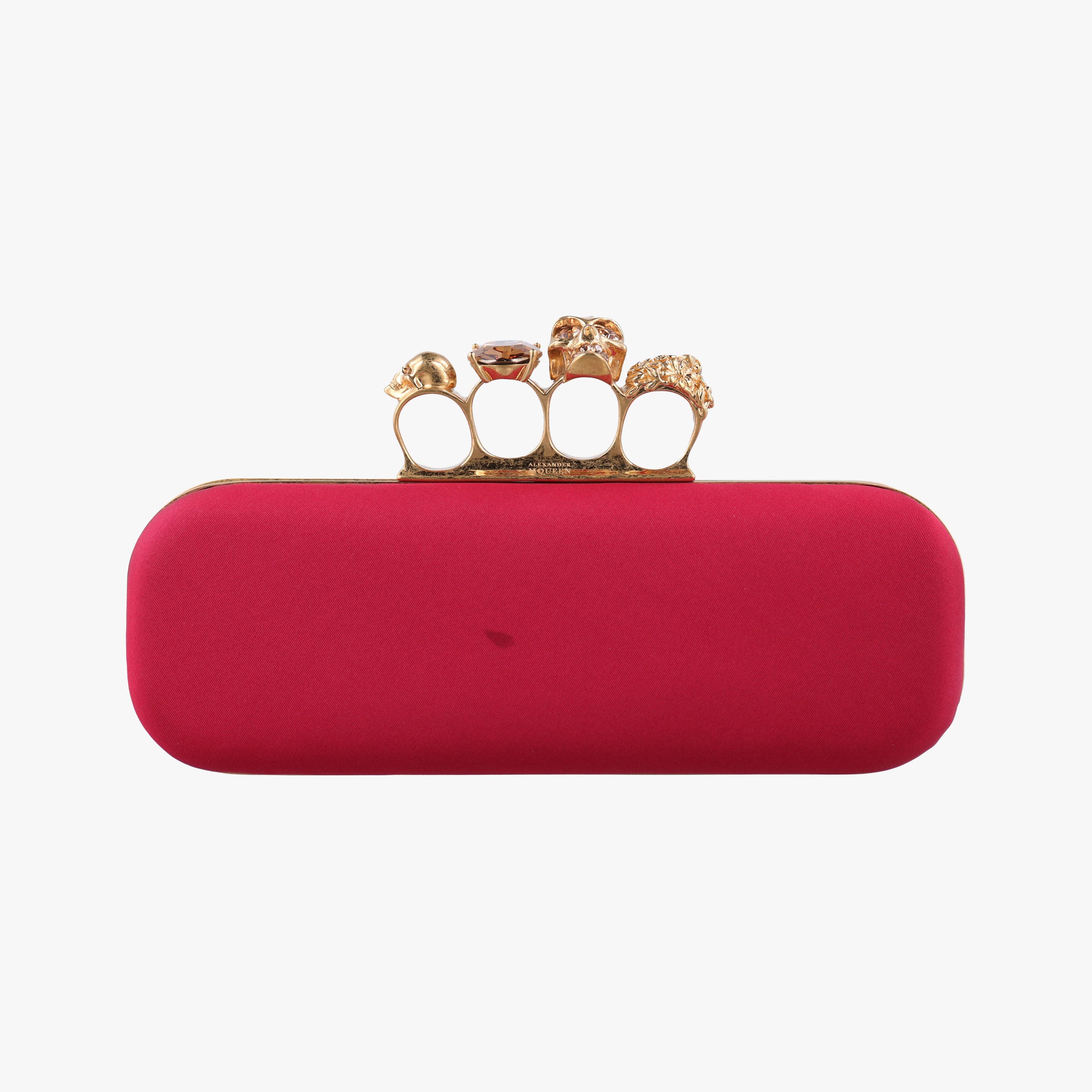 Secondhand Alexander McQueen Four Ring Red Fabric  clutchbag | stylenewstar