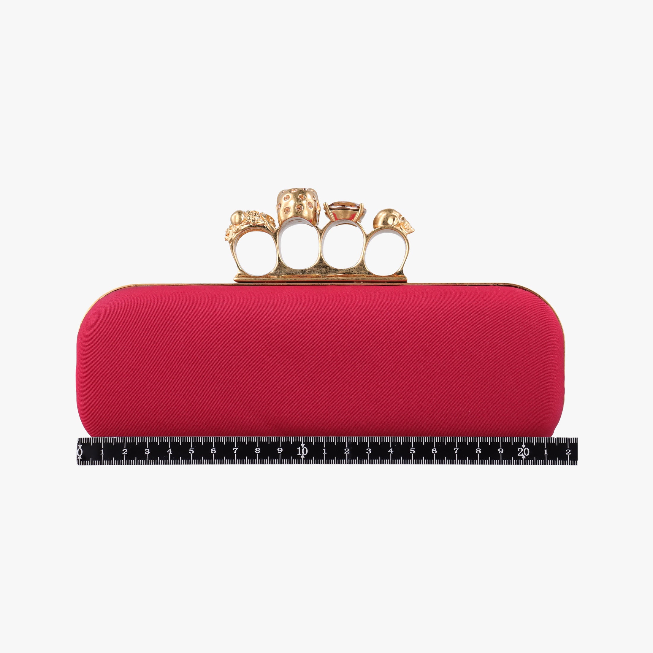 Secondhand Alexander McQueen Four Ring Red Fabric  clutchbag | stylenewstar