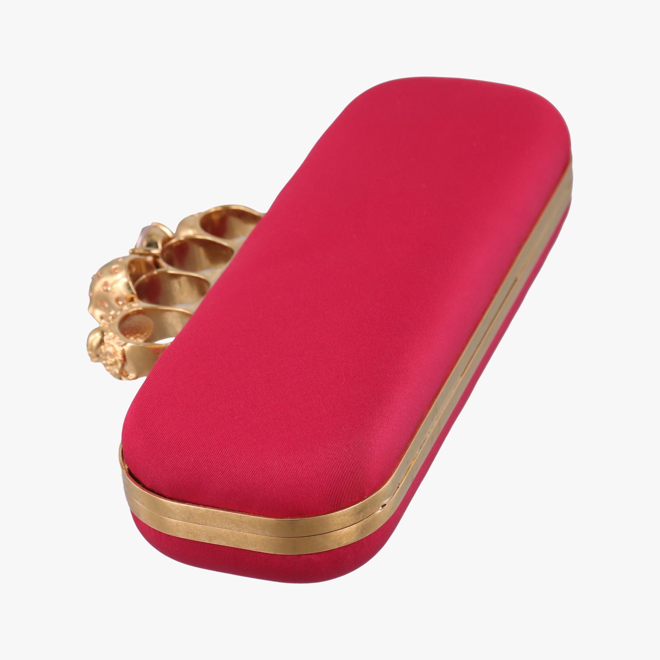 Secondhand Alexander McQueen Four Ring Red Fabric  clutchbag | stylenewstar