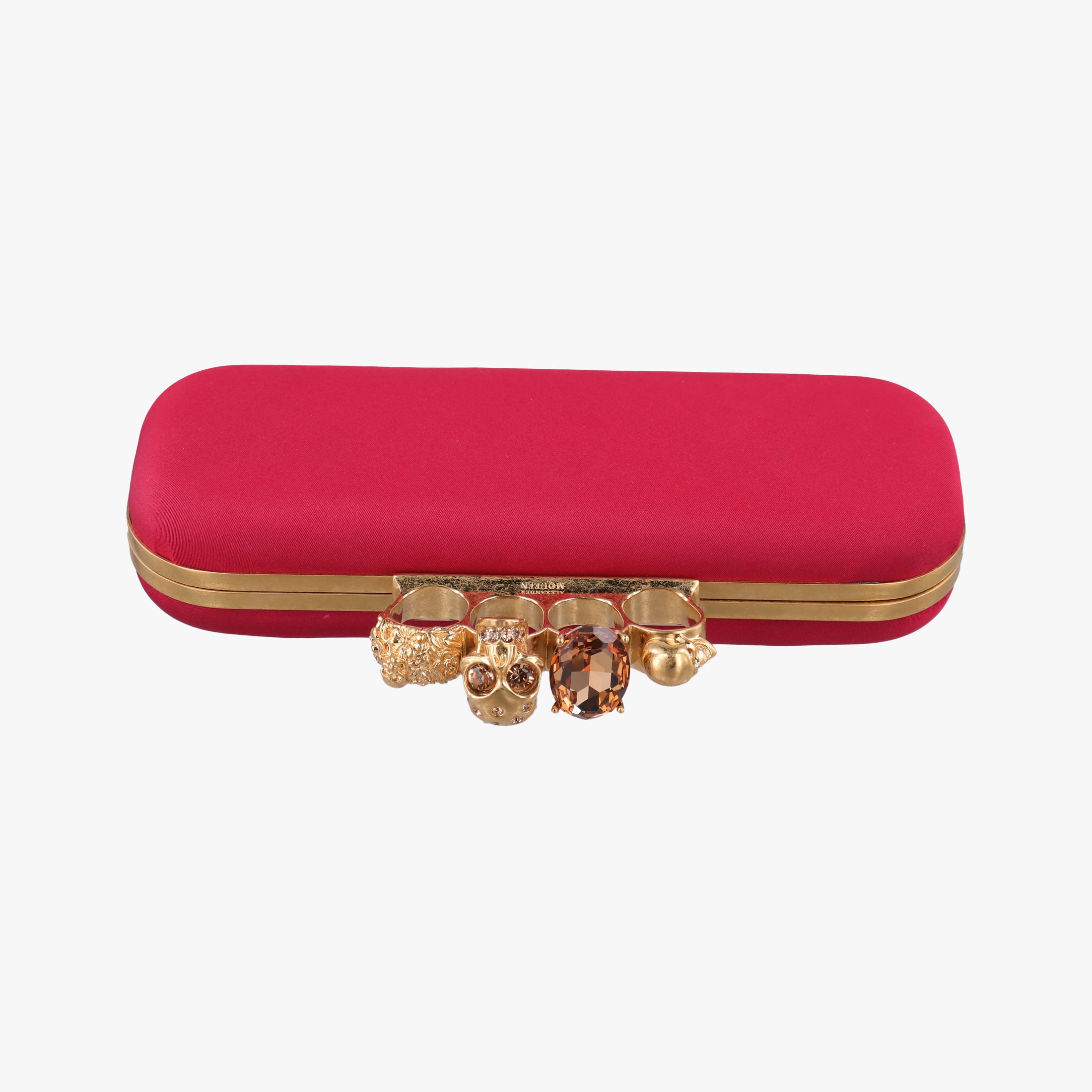 Secondhand Alexander McQueen Four Ring Red Fabric  clutchbag | stylenewstar
