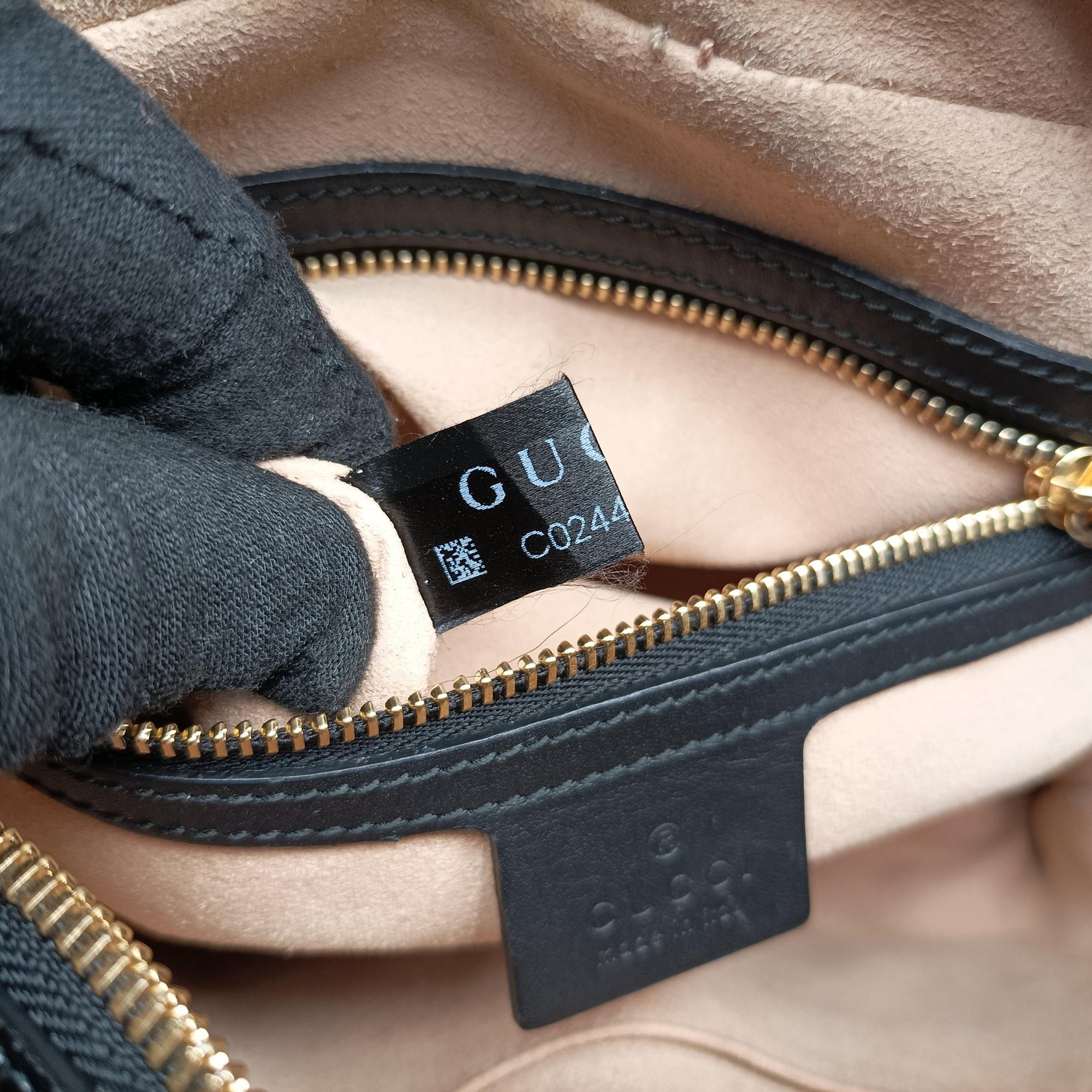 Pre-owned Gucci Ophidia Navy×black Suede×leather 517080 shoulderbag | stylenewstar