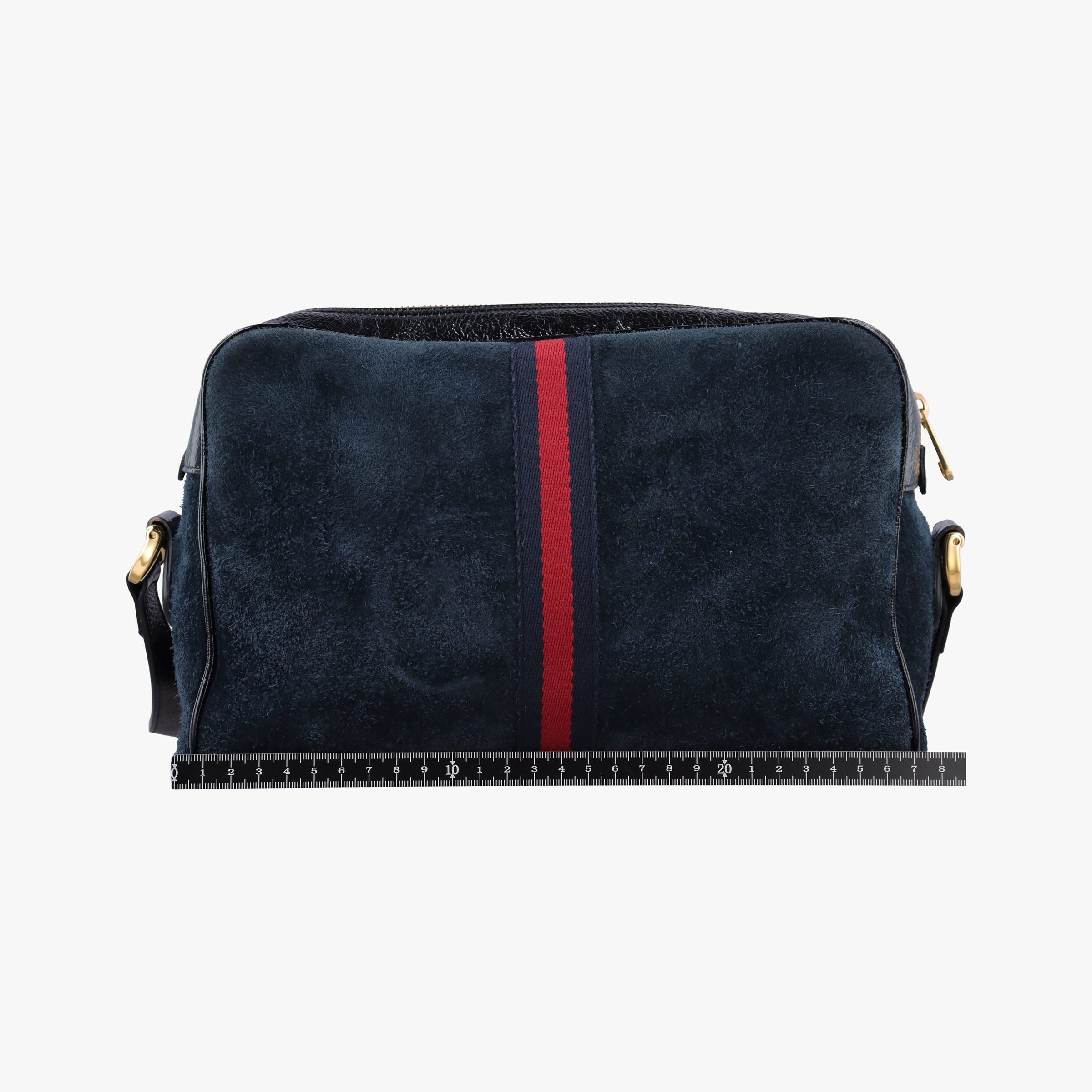 Pre-owned Gucci Ophidia Navy×black Suede×leather 517080 shoulderbag | stylenewstar