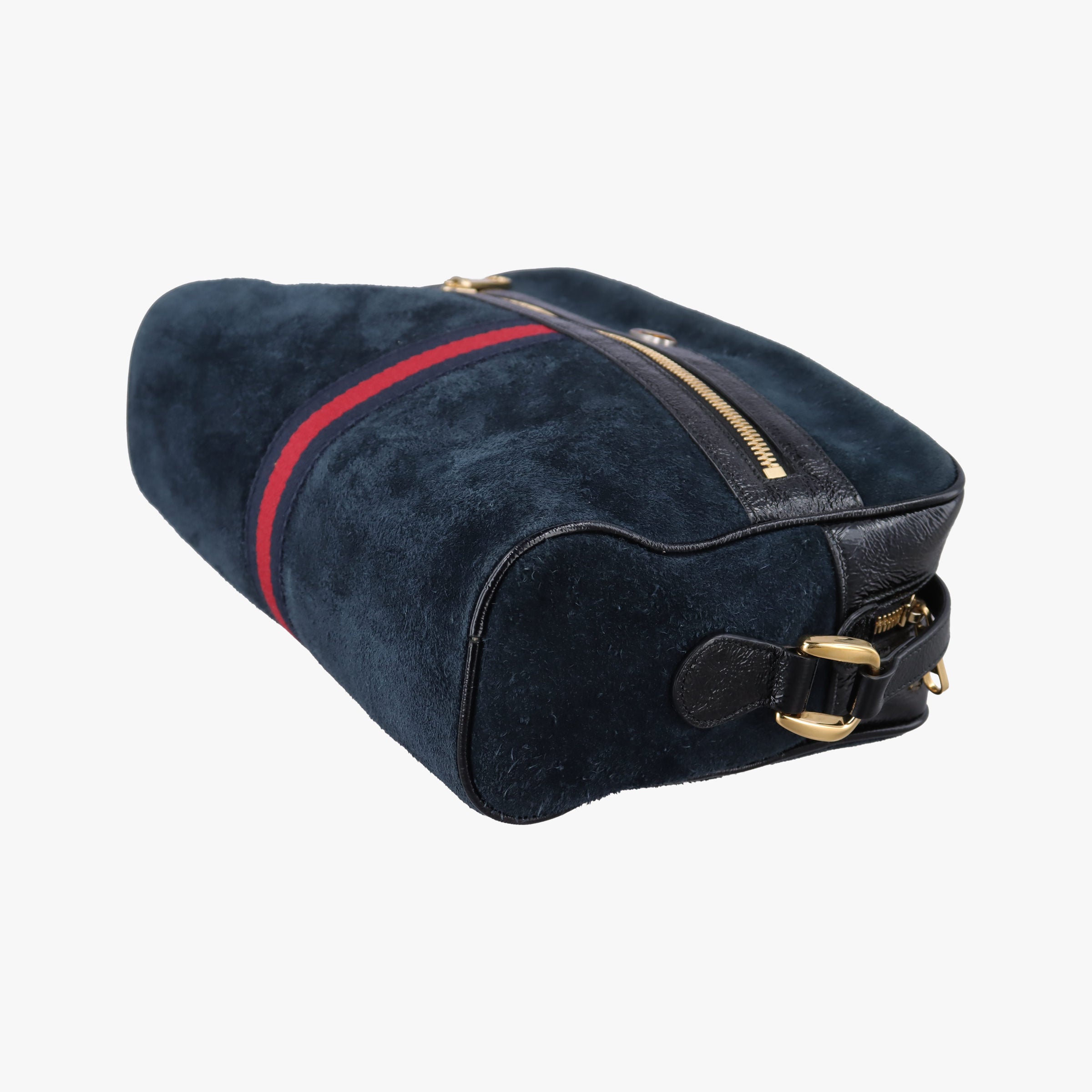 Pre-owned Gucci Ophidia Navy×black Suede×leather 517080 shoulderbag | stylenewstar