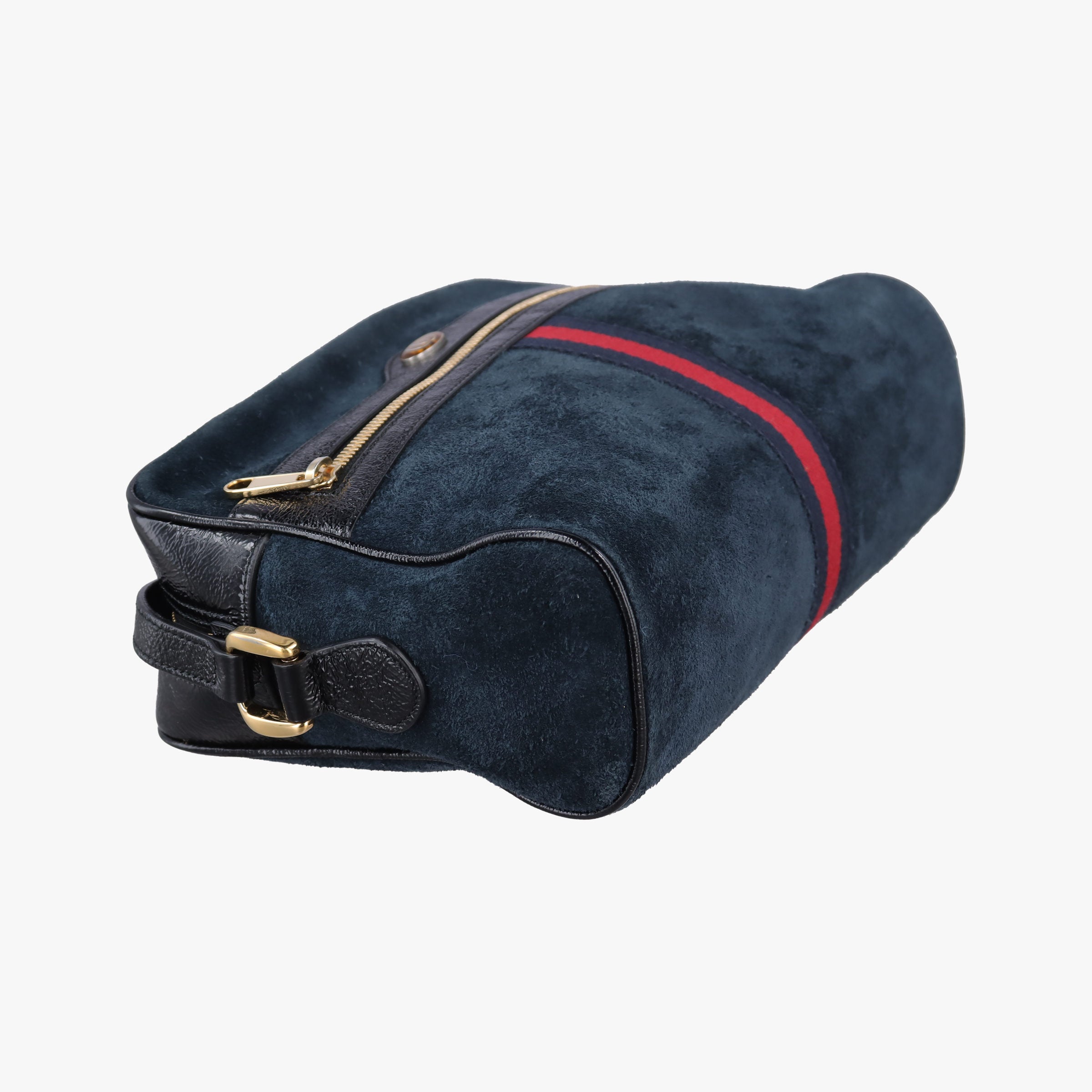 Pre-owned Gucci Ophidia Navy×black Suede×leather 517080 shoulderbag | stylenewstar