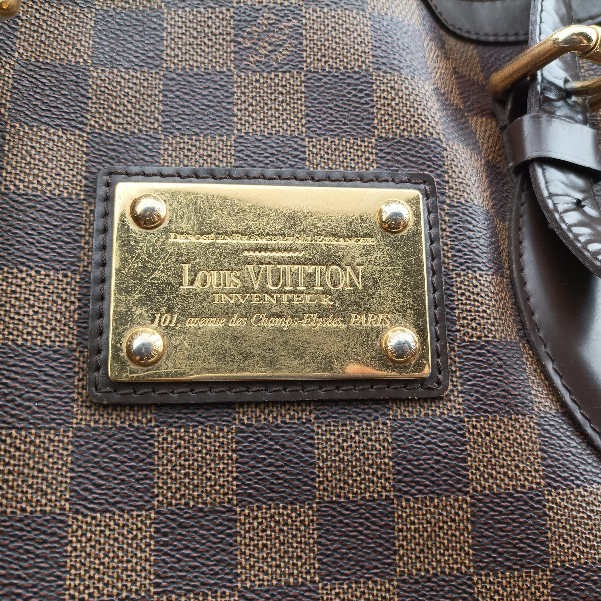 Pre-owned Louis Vuitton HAMPSTEAD MM EBENE Damier Canvas N51204 handbag | stylenewstar