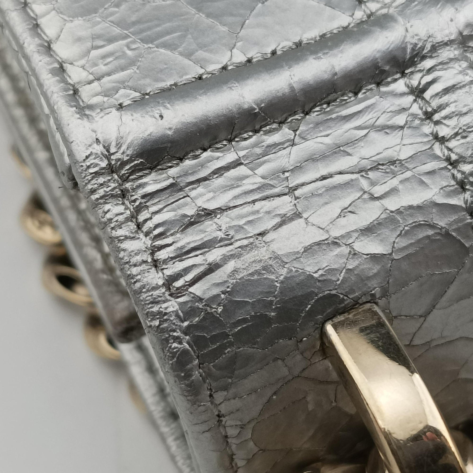 Pre-owned Christian Dior Diorama Silver Leather  shoulderbag | stylenewstar