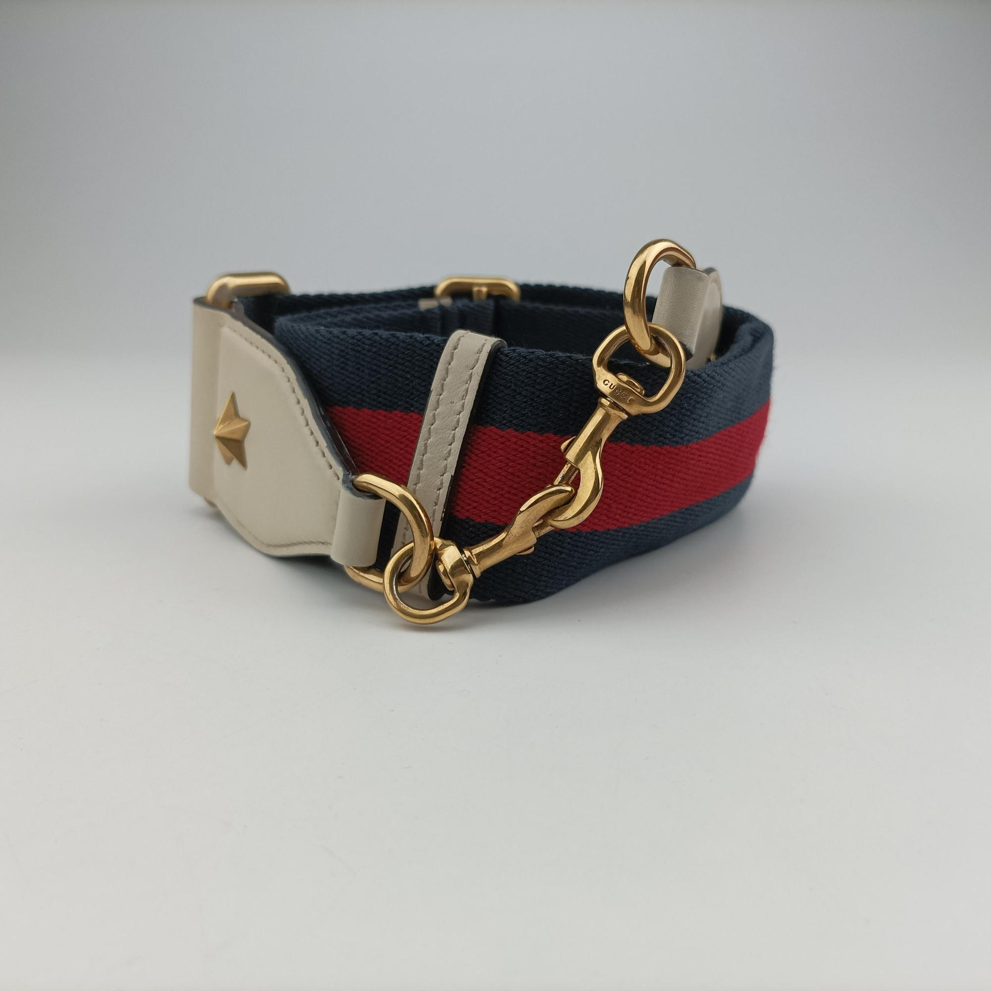 Pre-owned Gucci Dionysus bamboo White×navy×red Leather 448075 shoulderbag | stylenewstar