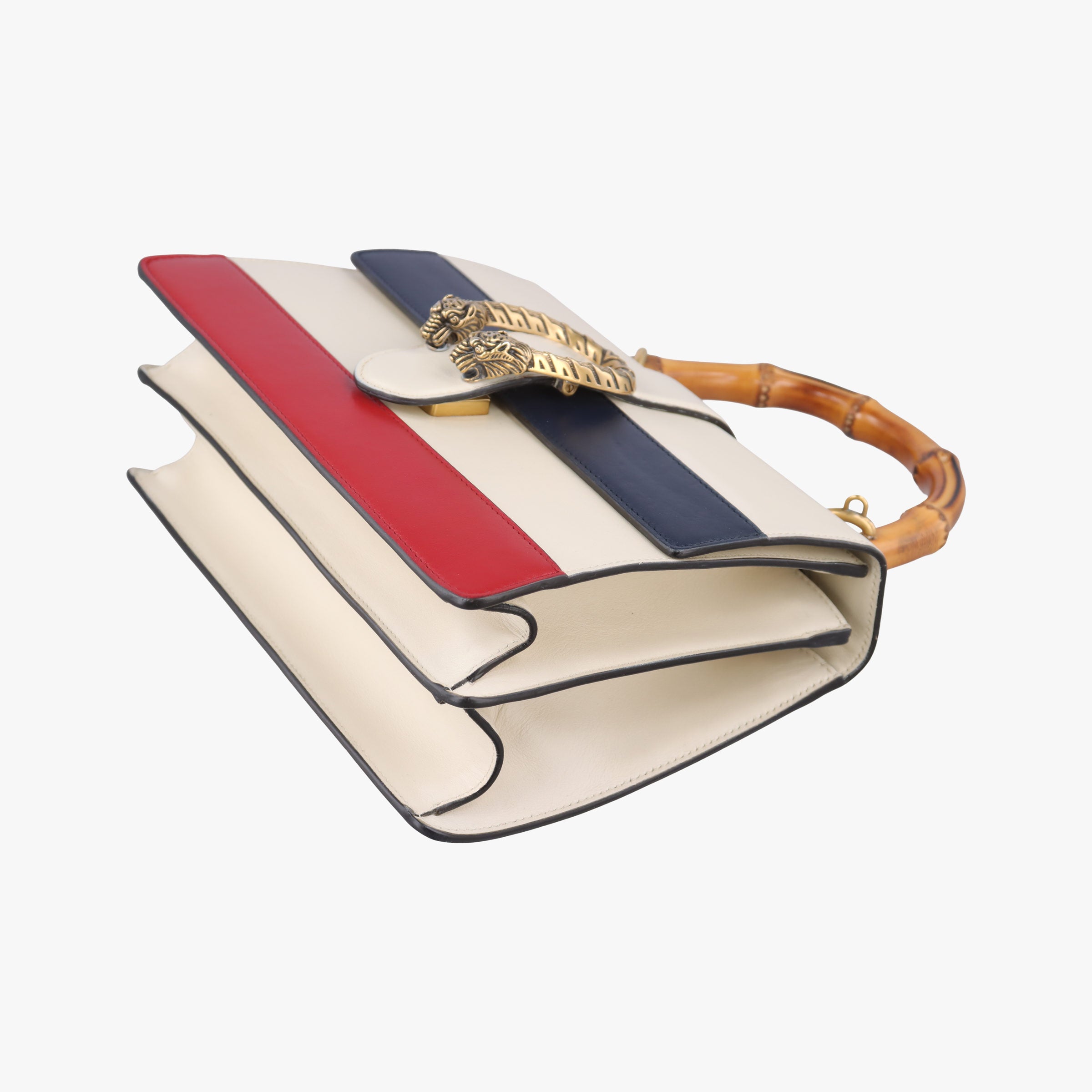 Pre-owned Gucci Dionysus bamboo White×navy×red Leather 448075 shoulderbag | stylenewstar