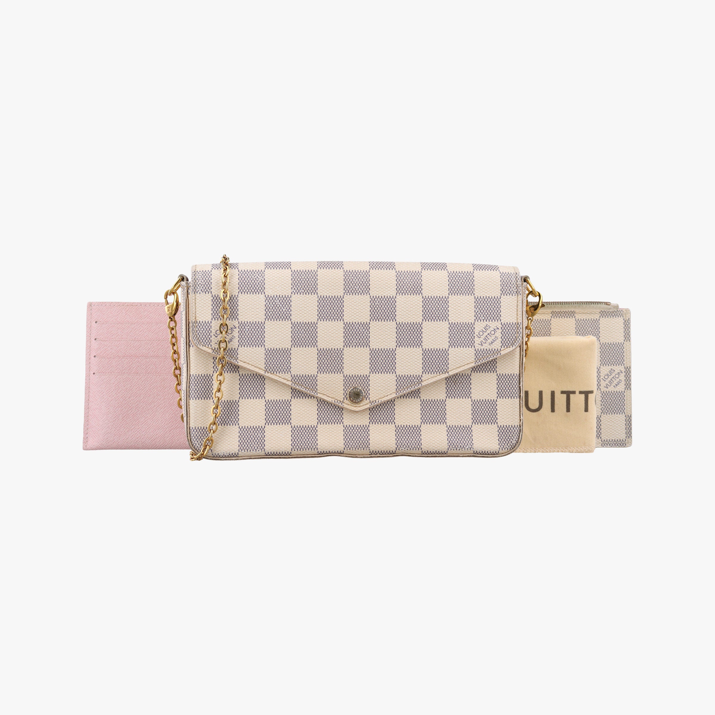 Pre-owned Louis Vuitton Pochette Felicie Azur Damier Canvas N63106 shoulderbag | stylenewstar