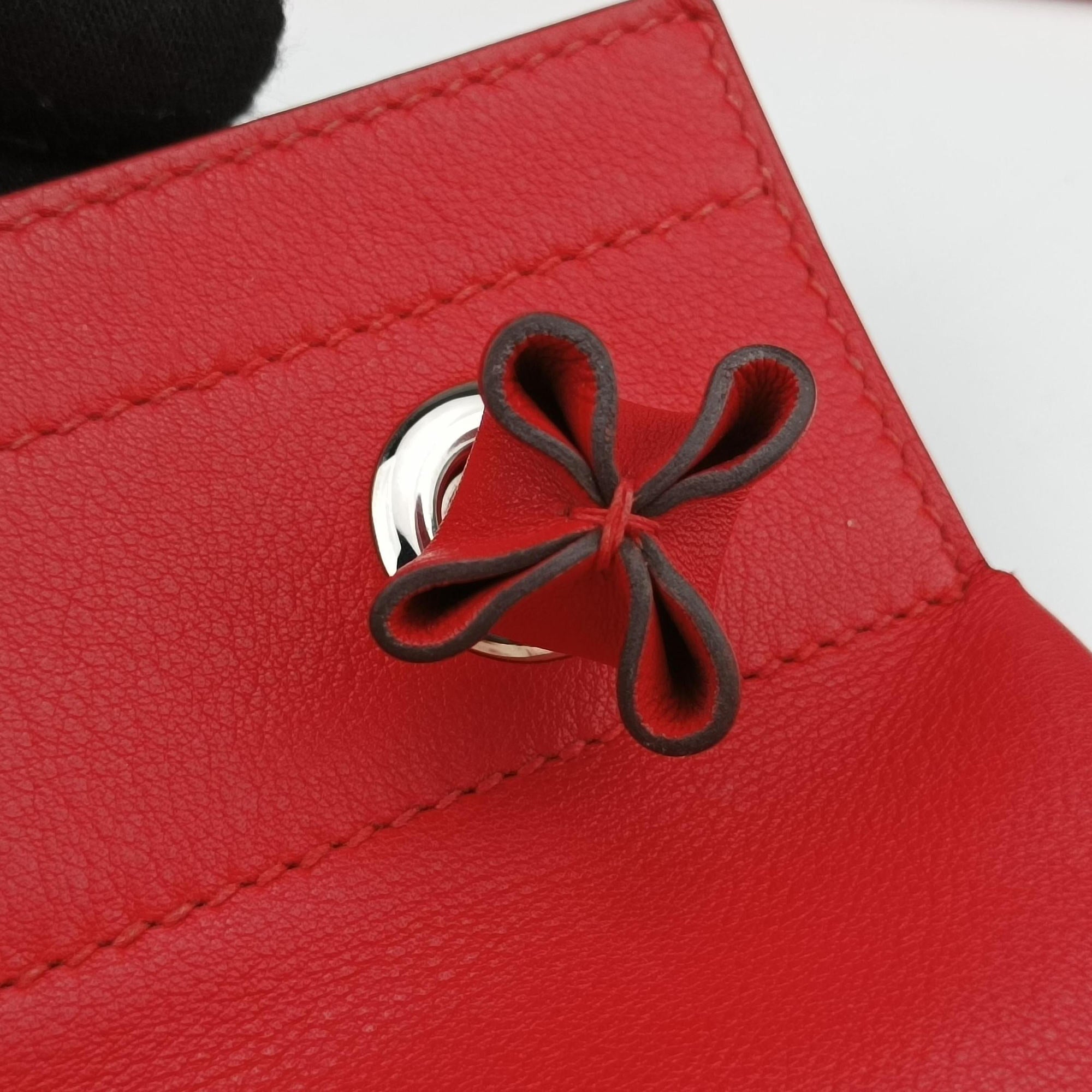 Pre-owned Hermes Sac Aline mini Red lambskin  shoulderbag | stylenewstar