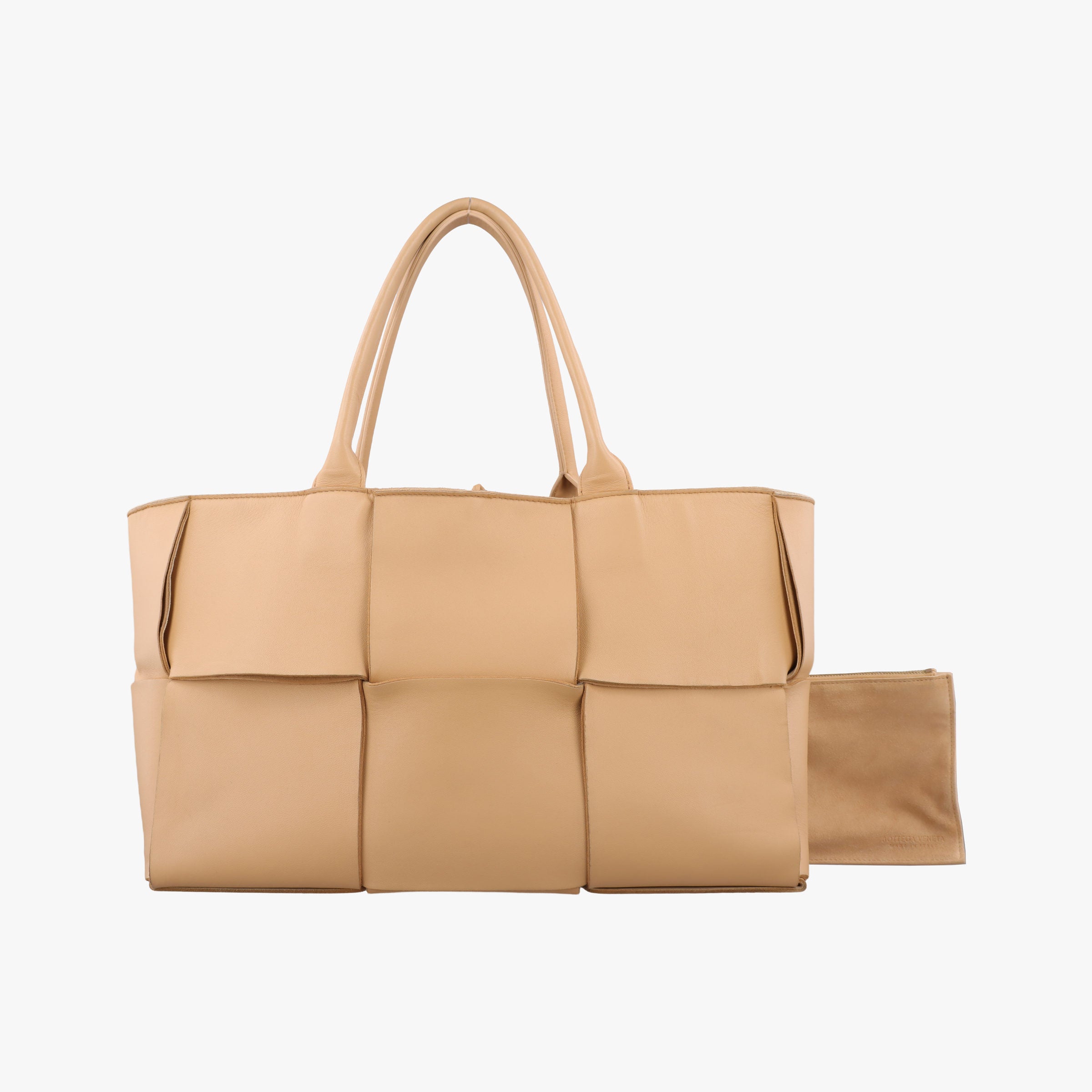 Pre-owned Bottega Veneta THE ARCO Tote khaki lambskin  handbag | stylenewstar
