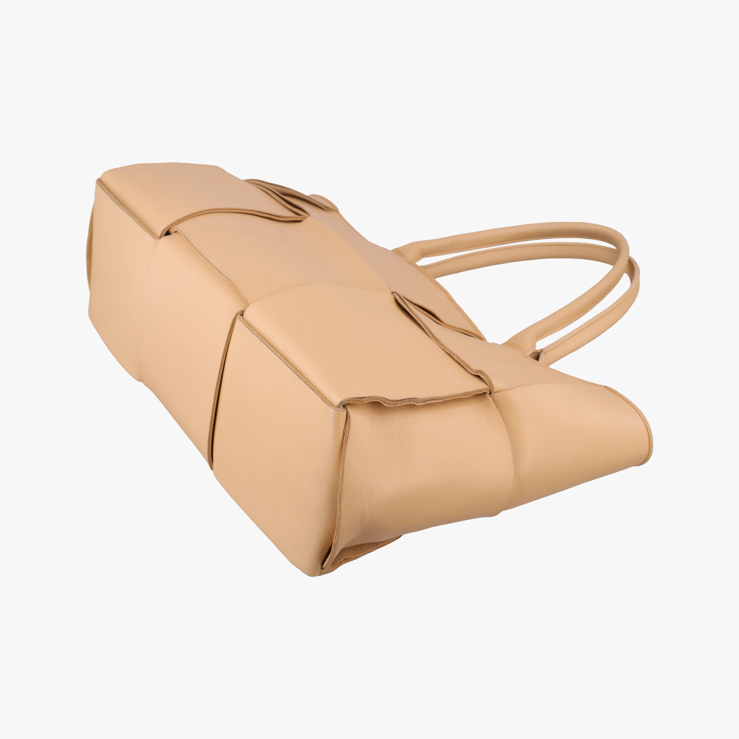 Pre-owned Bottega Veneta THE ARCO Tote khaki lambskin  handbag | stylenewstar