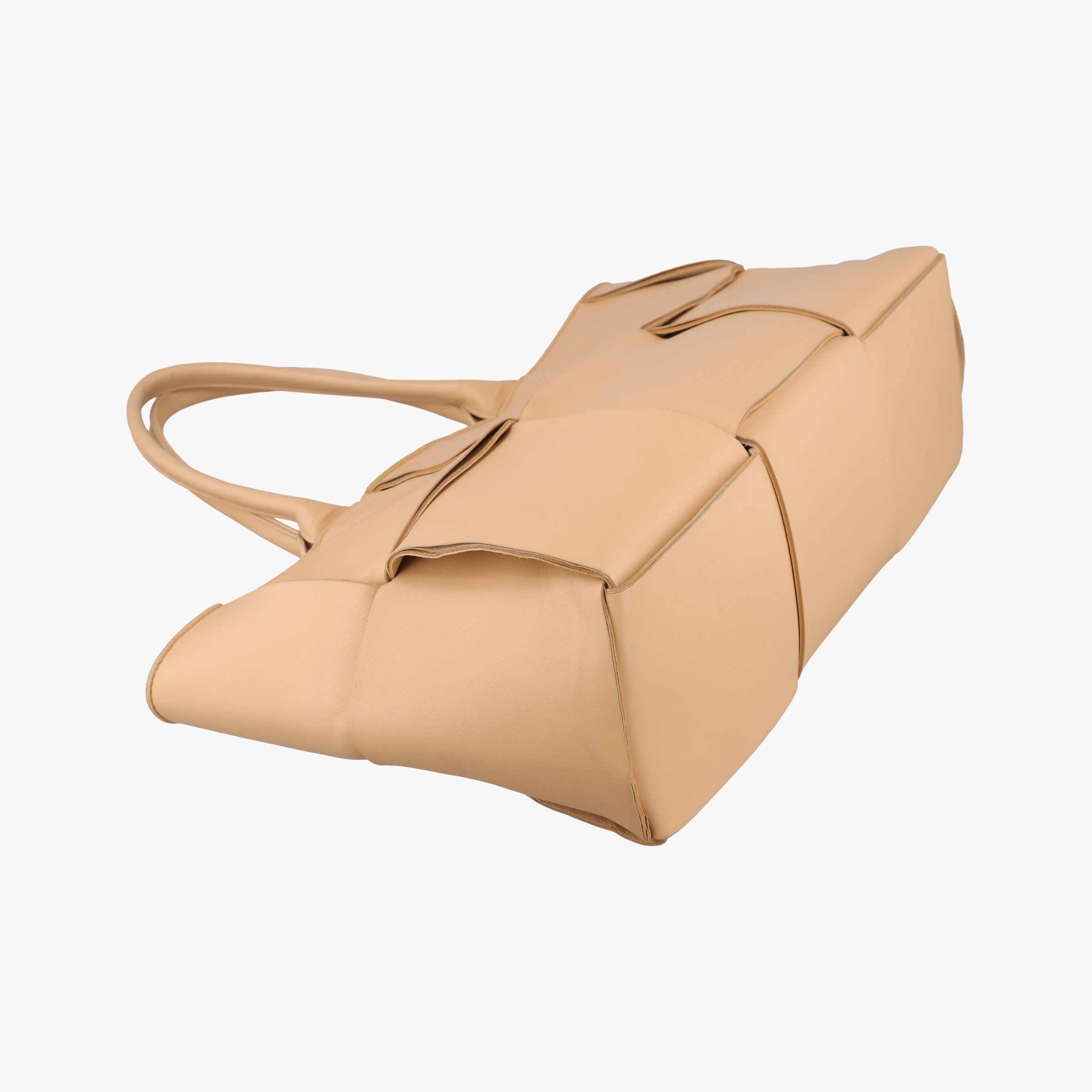 Pre-owned Bottega Veneta THE ARCO Tote khaki lambskin  handbag | stylenewstar