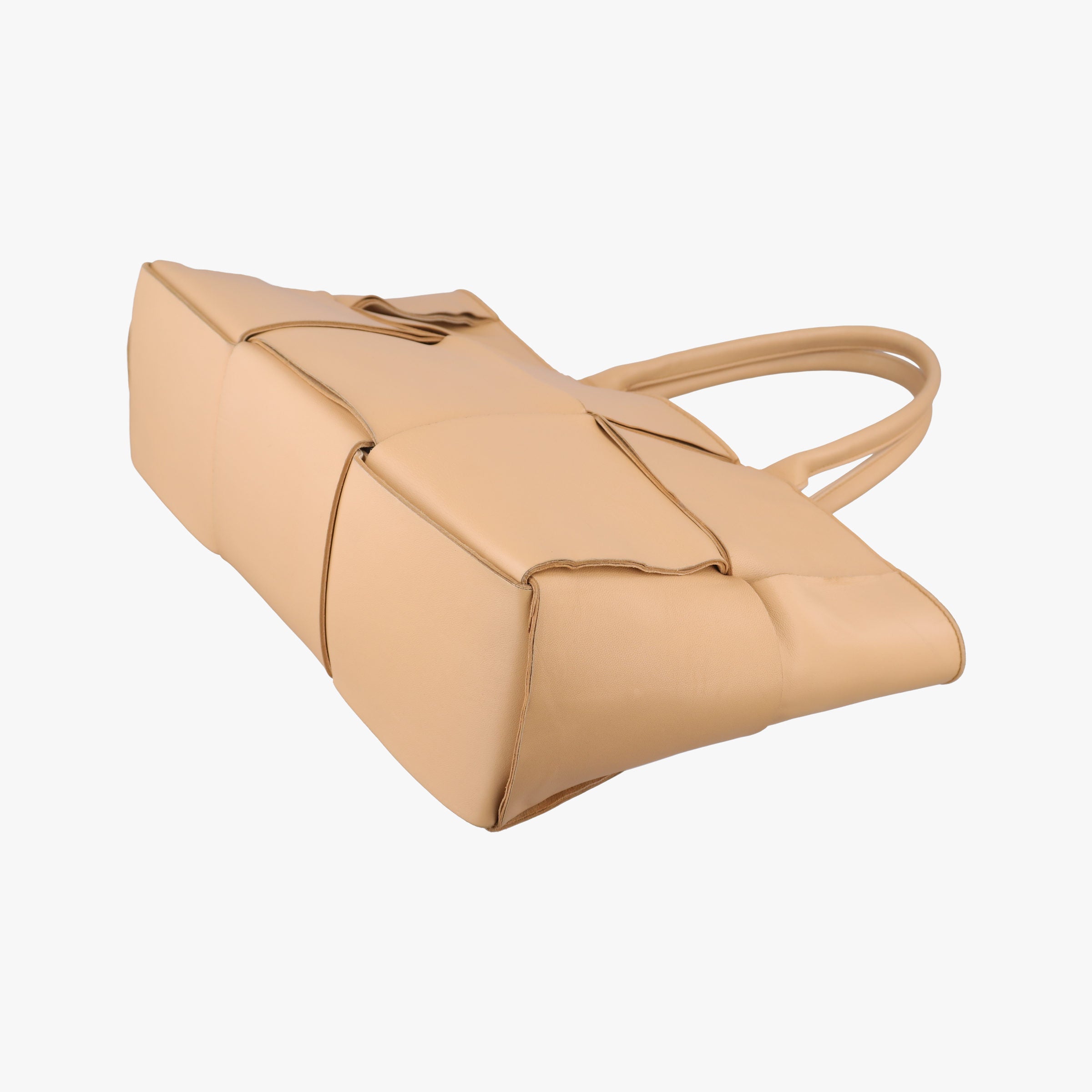 Pre-owned Bottega Veneta THE ARCO Tote khaki lambskin  handbag | stylenewstar