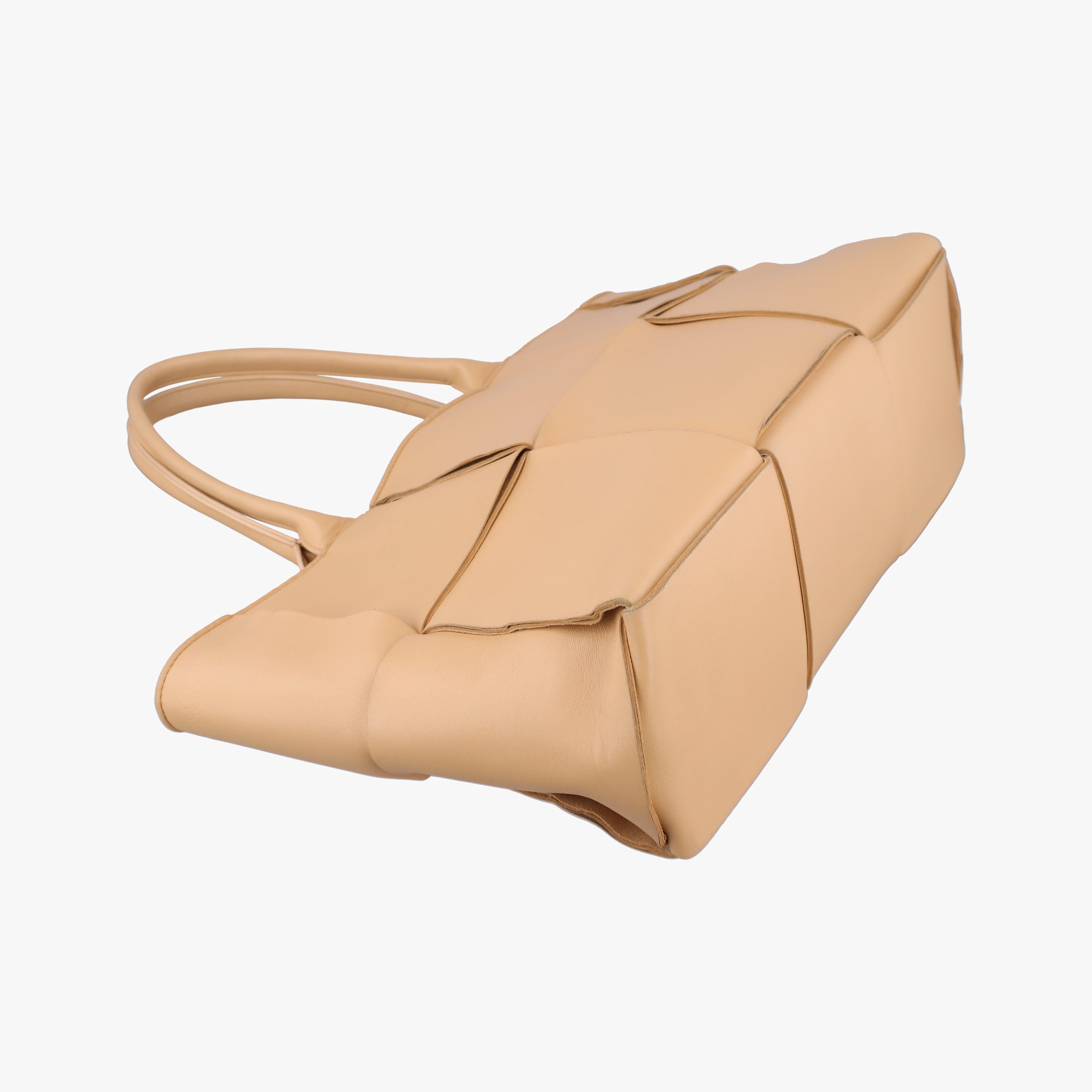 Pre-owned Bottega Veneta THE ARCO Tote khaki lambskin  handbag | stylenewstar