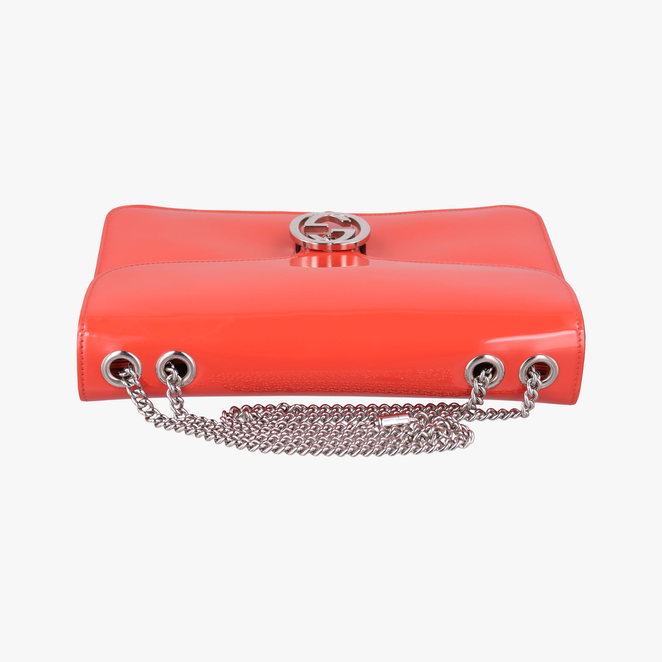 Pre-owned Gucci Interlocking G Orange Patent 387606 shoulderbag | stylenewstar