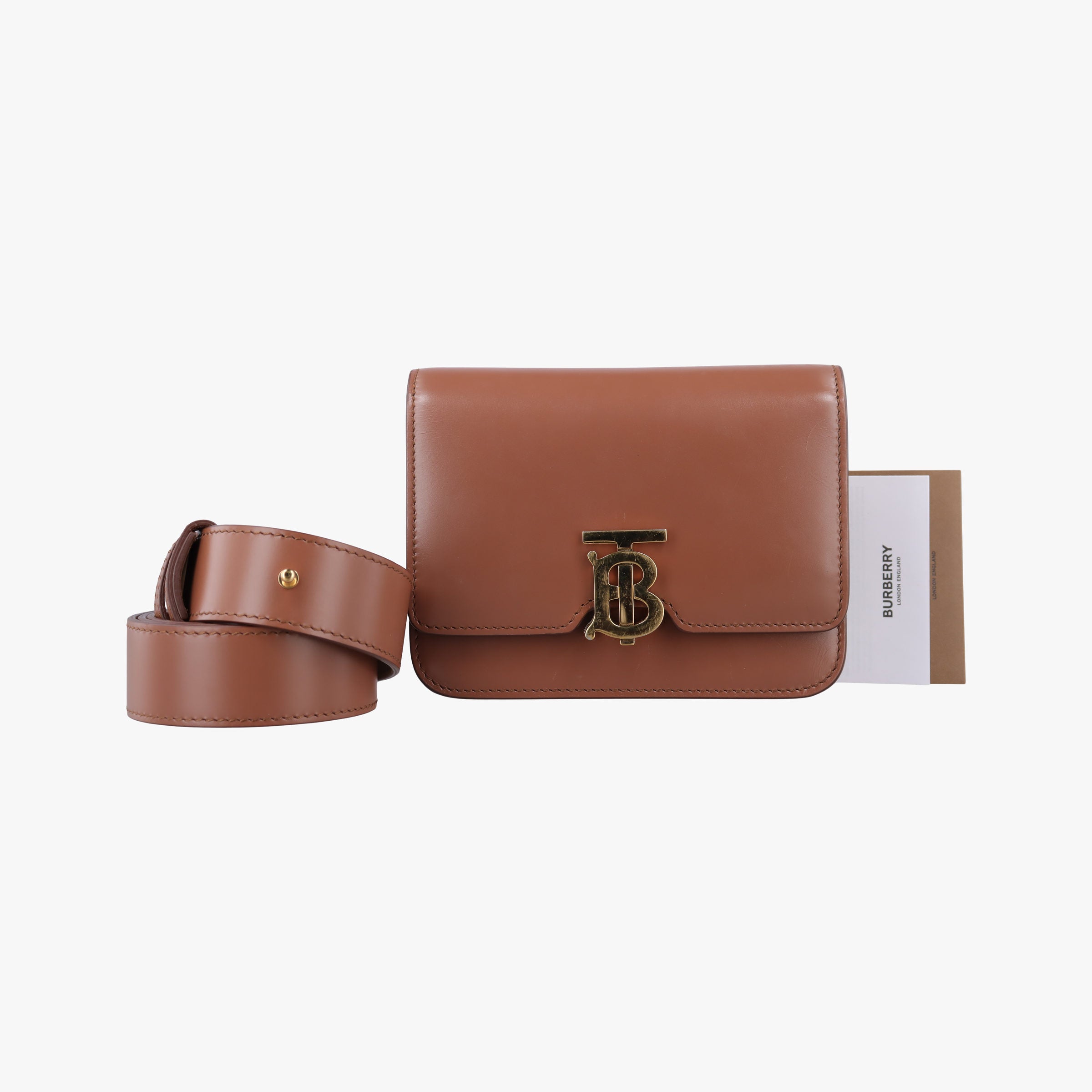 Pre-owned Burberry TB structured Brown Leather  bum bag/waist bag | stylenewstar