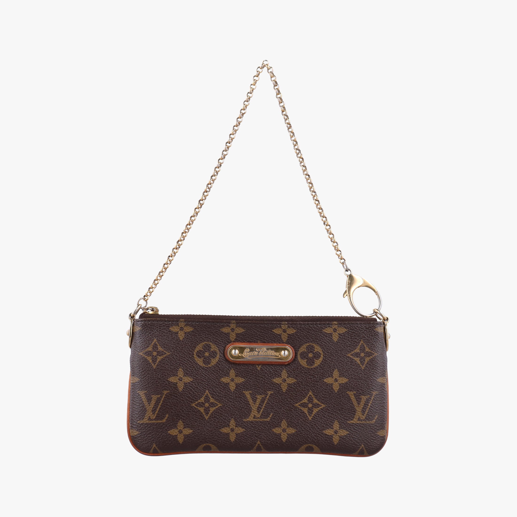 Pre-owned Louis Vuitton Pochette Mila MM brown Monogram Canvas M60094 shoulderbag | stylenewstar
