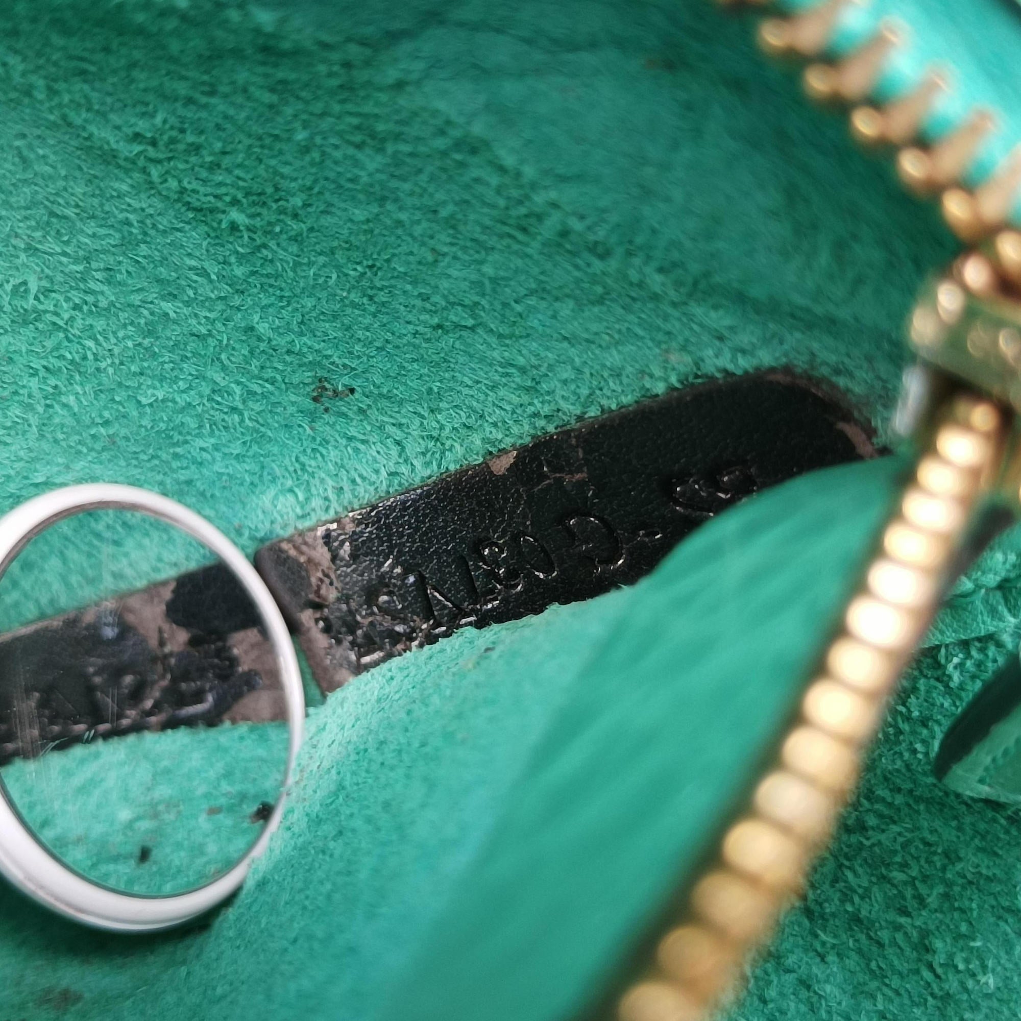Pre-owned Valentino Rockstud BlueGreen Leather  shoulderbag | stylenewstar