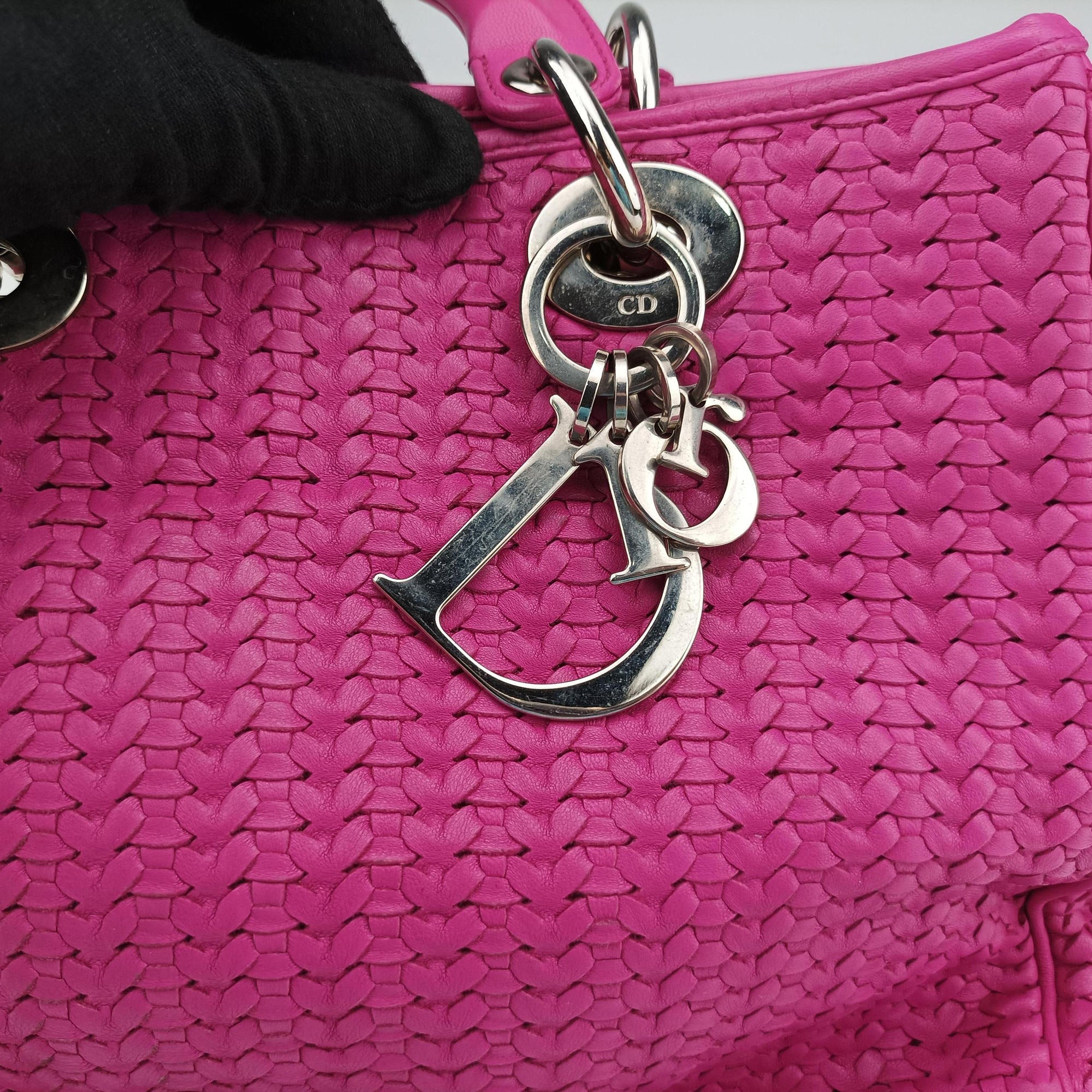 Pre-owned Christian Dior Soft Lady Dior Rose lambskin  handbag | stylenewstar