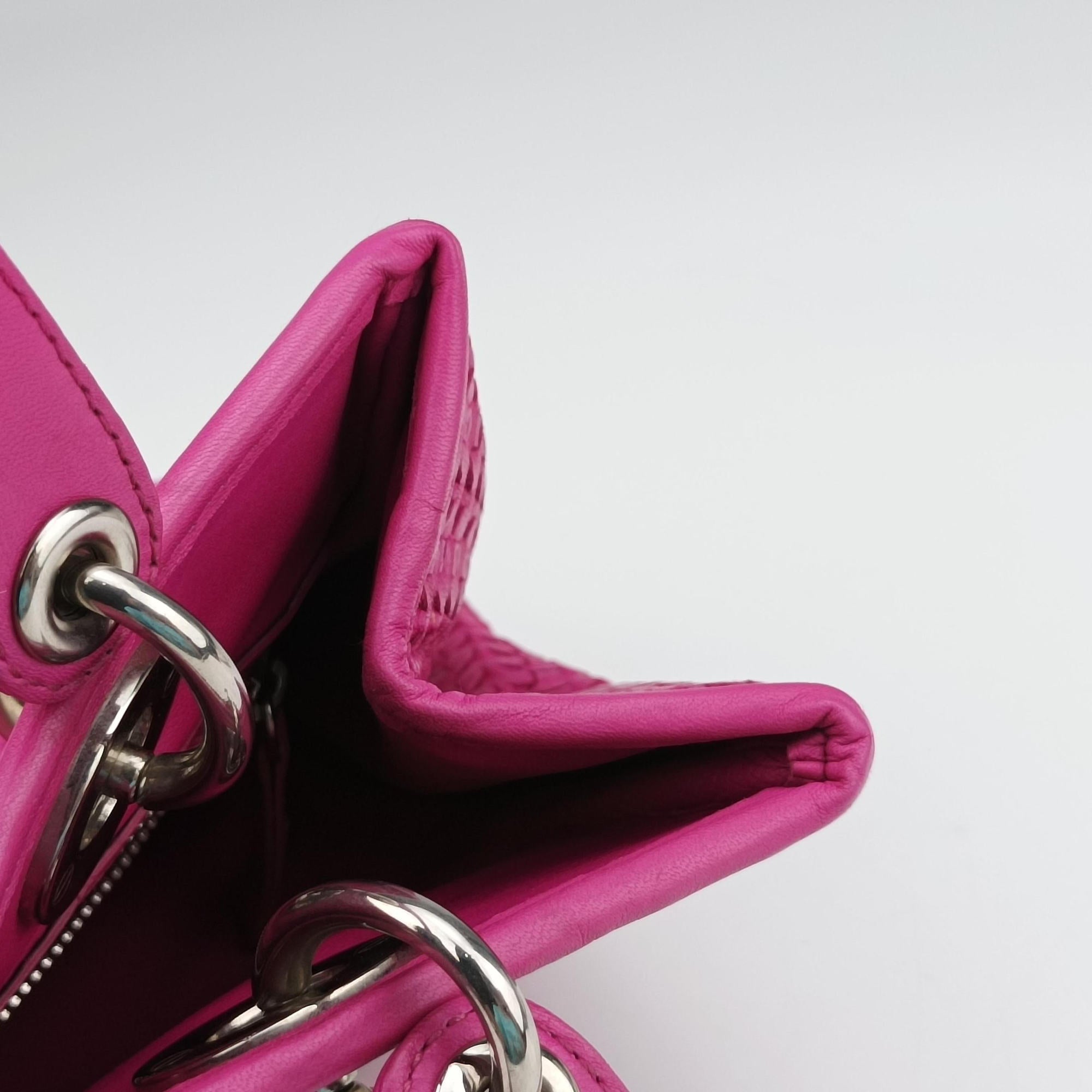 Pre-owned Christian Dior Soft Lady Dior Rose lambskin  handbag | stylenewstar
