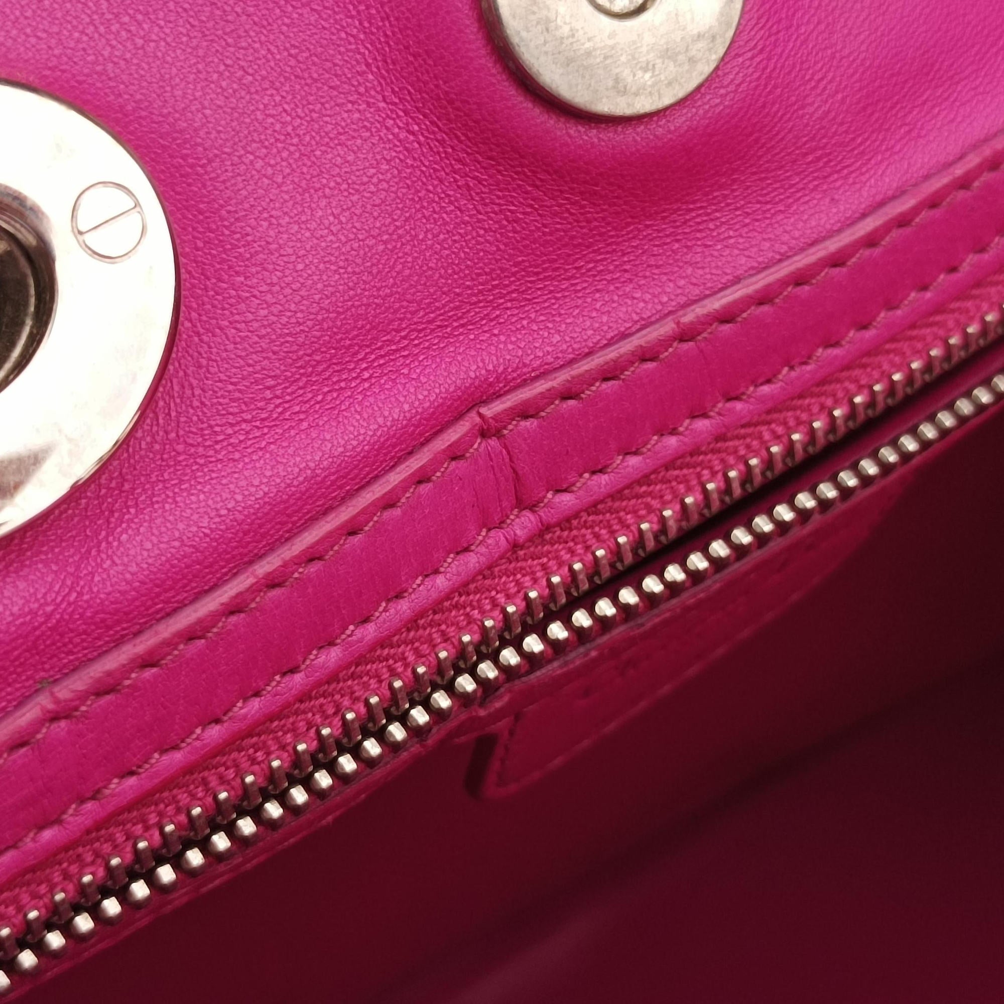 Pre-owned Christian Dior Soft Lady Dior Rose lambskin  handbag | stylenewstar