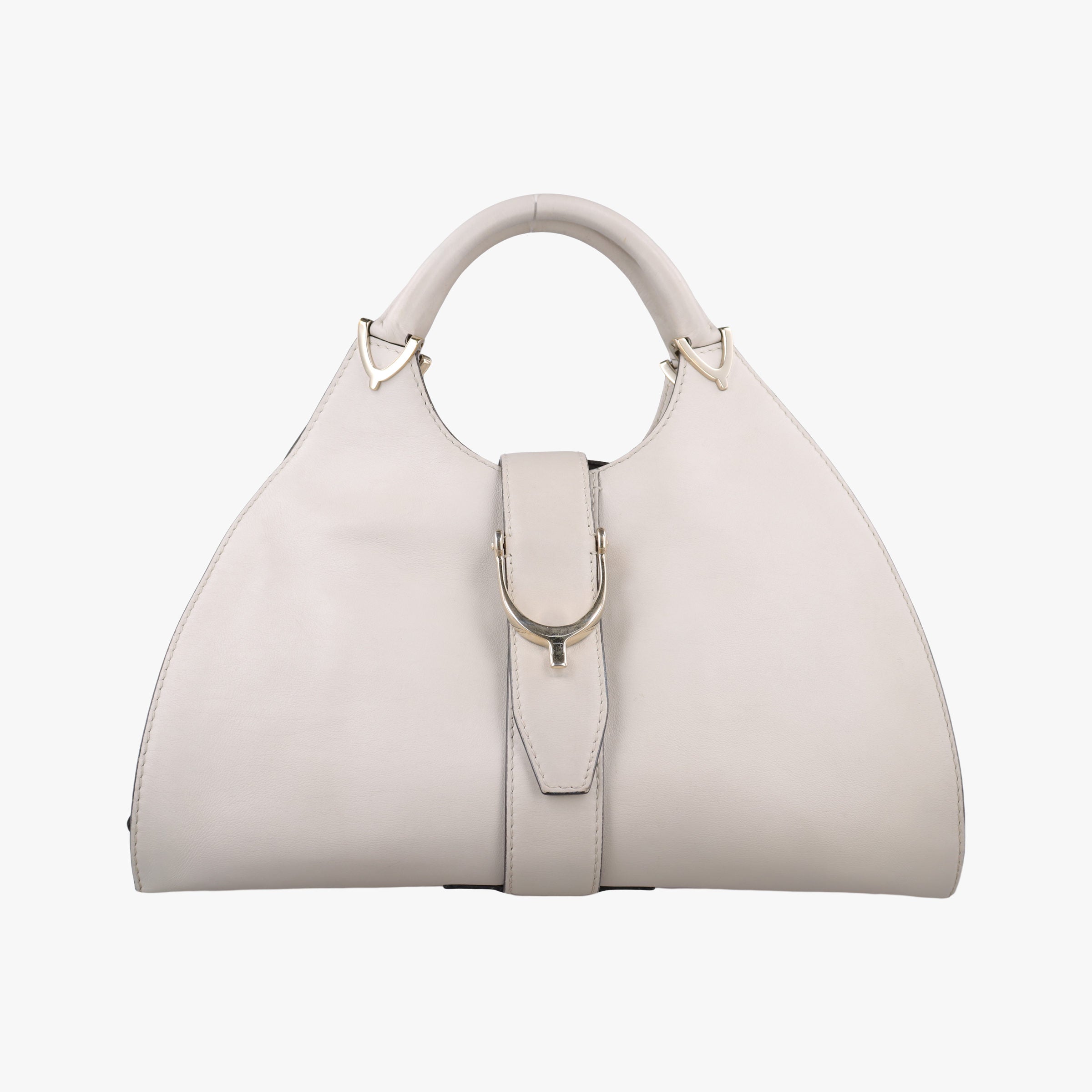 Pre-owned Gucci Stirrup White Leather 277514 handbag | stylenewstar