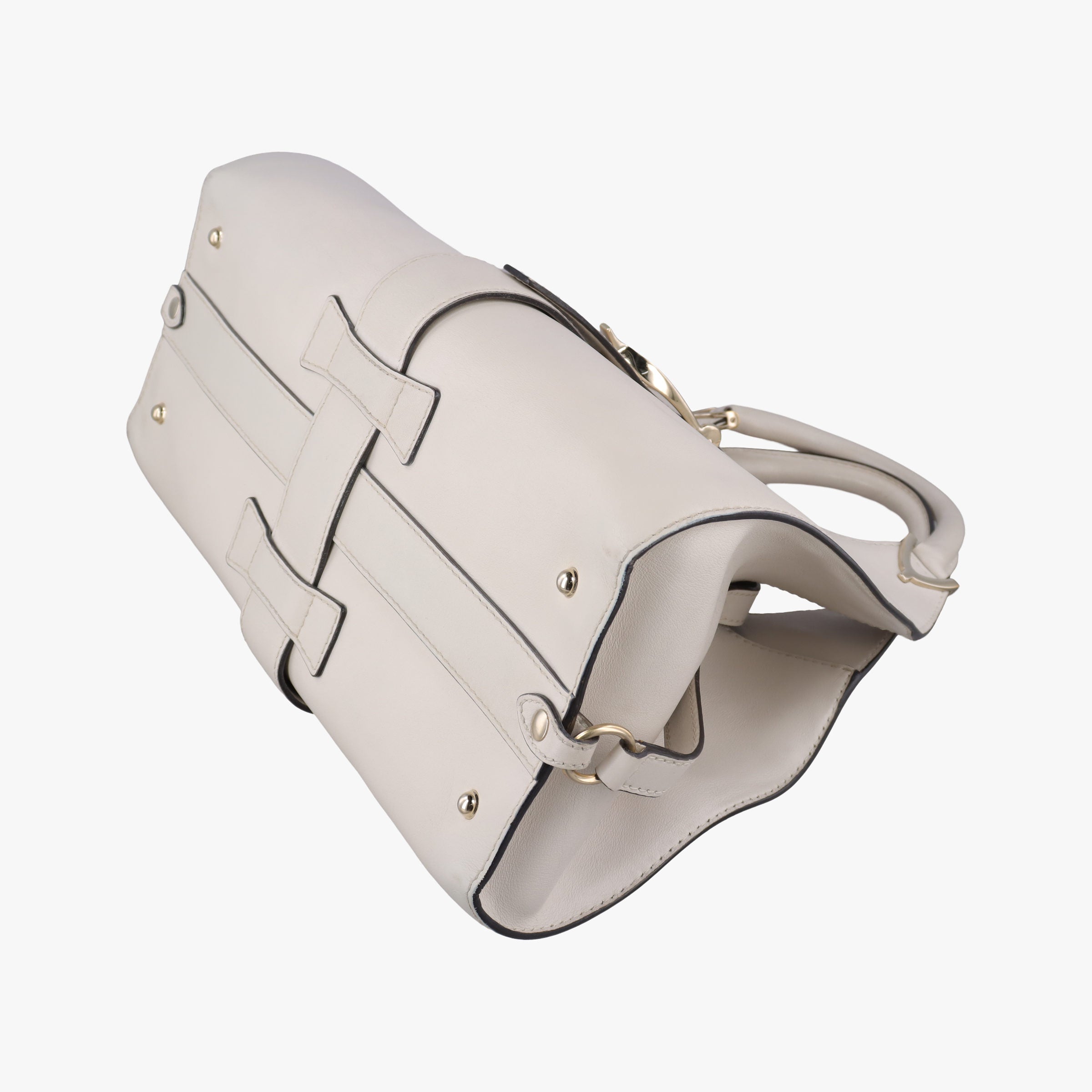Pre-owned Gucci Stirrup White Leather 277514 handbag | stylenewstar