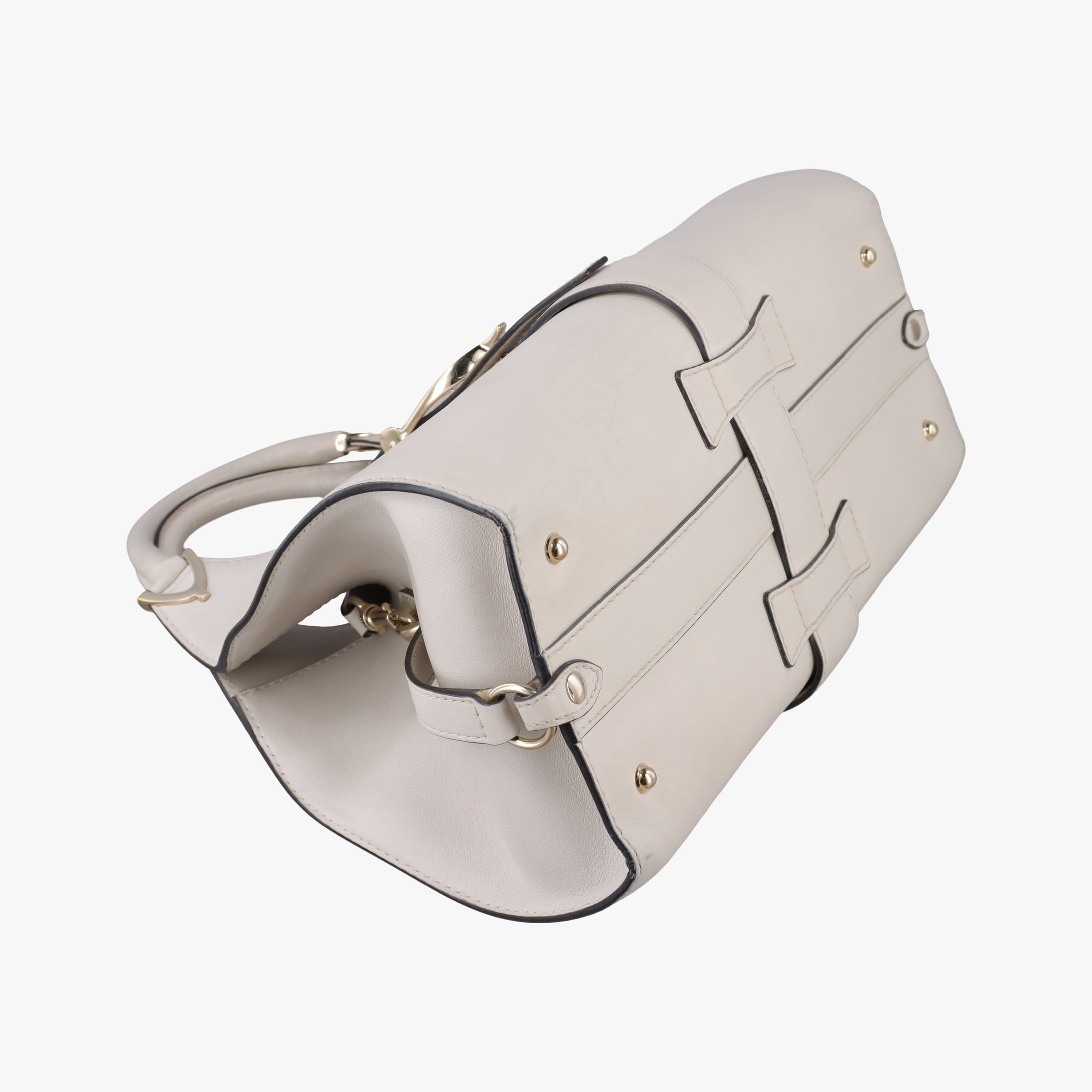 Pre-owned Gucci Stirrup White Leather 277514 handbag | stylenewstar