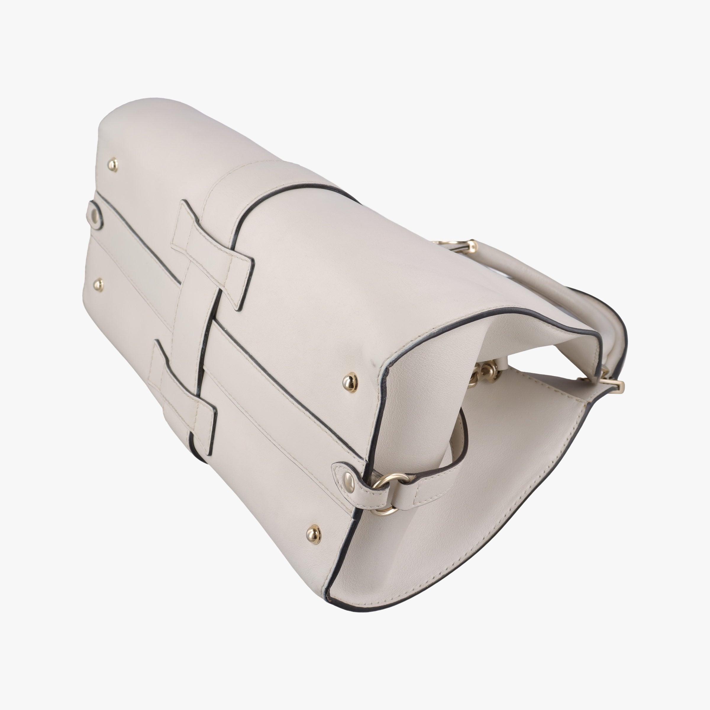 Pre-owned Gucci Stirrup White Leather 277514 handbag | stylenewstar