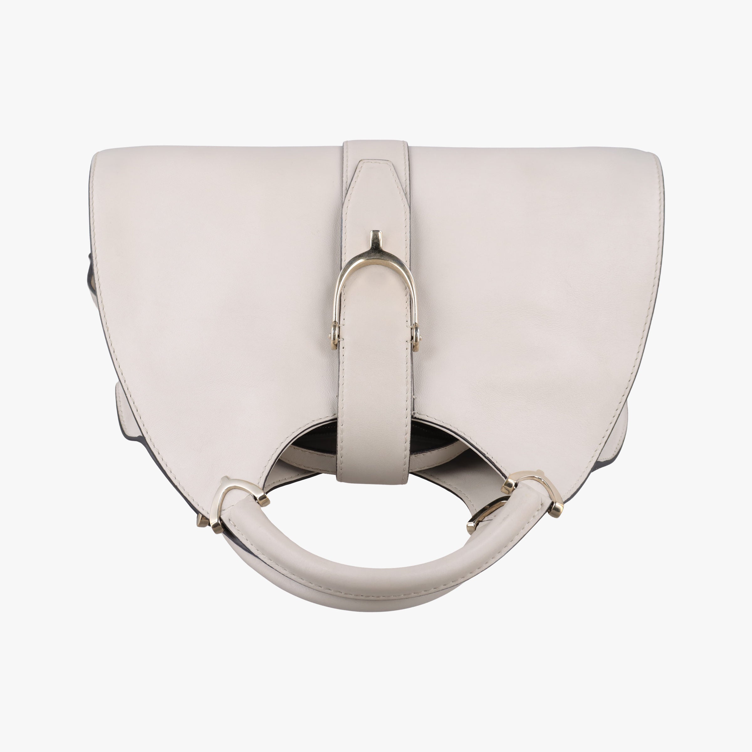 Pre-owned Gucci Stirrup White Leather 277514 handbag | stylenewstar