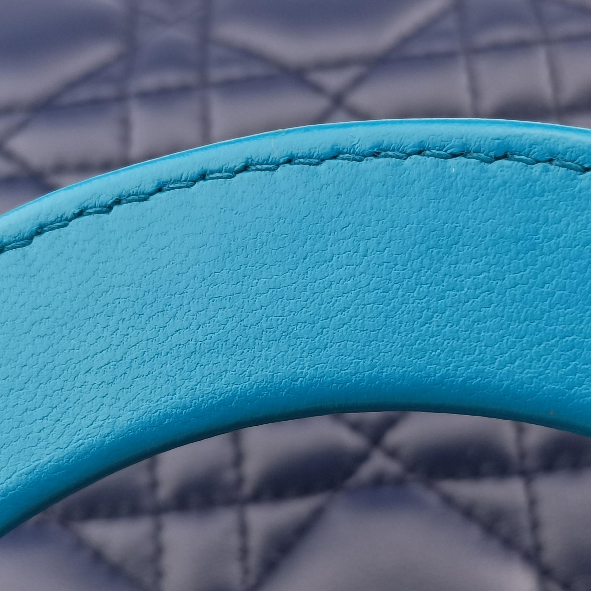 Pre-owned Christian Dior Lady Dior Navy×Pink×Light Blue lambskin  shoulderbag | stylenewstar