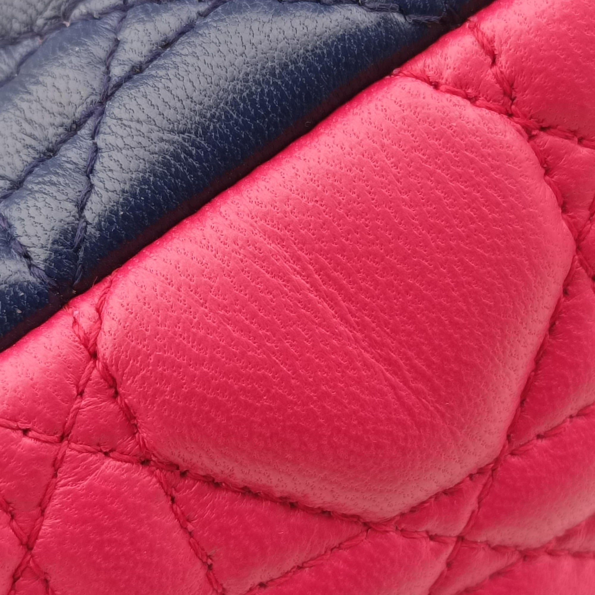 Pre-owned Christian Dior Lady Dior Navy×Pink×Light Blue lambskin  shoulderbag | stylenewstar