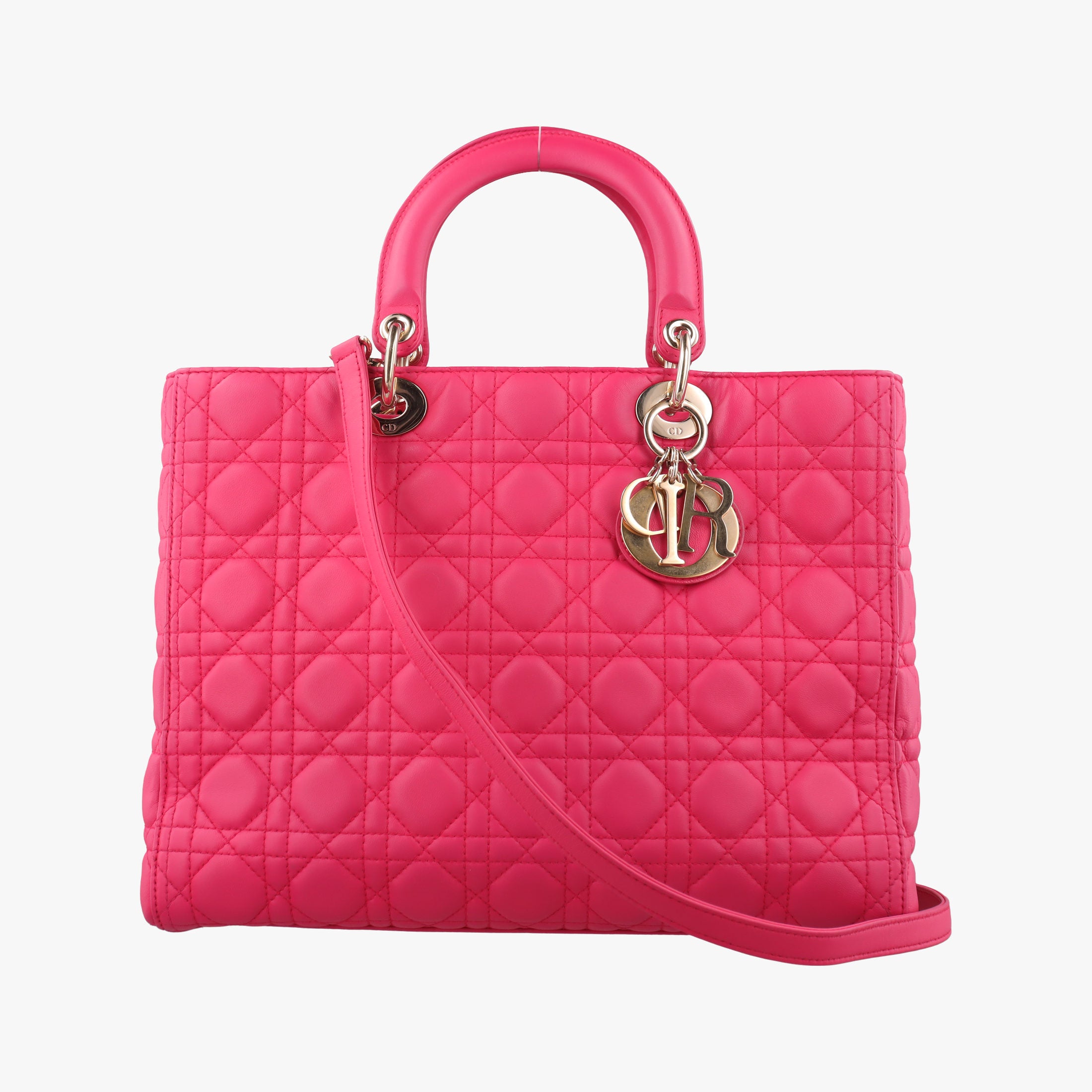 Pre-owned Christian Dior Lady Dior Rose lambskin  shoulderbag | stylenewstar