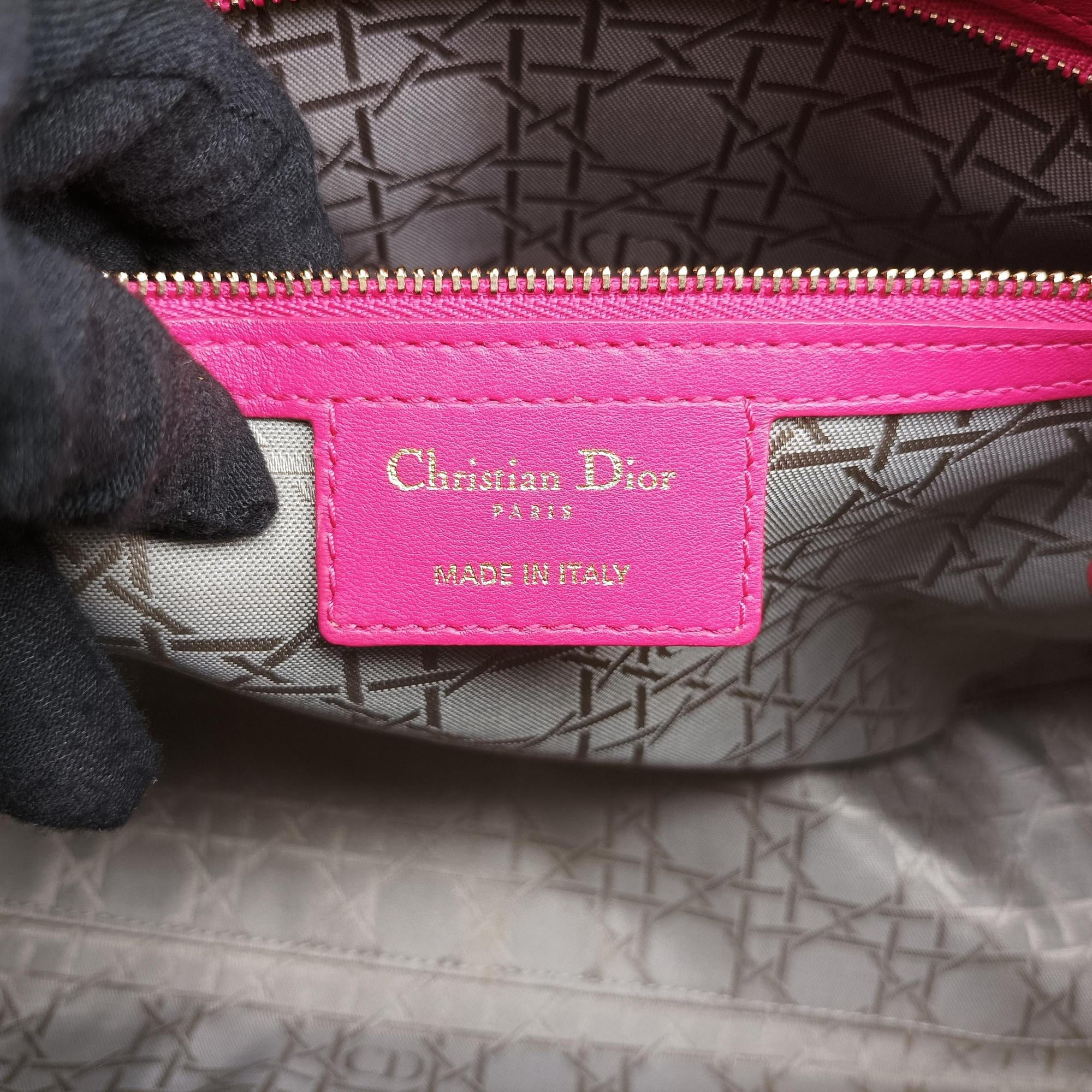 Pre-owned Christian Dior Lady Dior Rose lambskin  shoulderbag | stylenewstar
