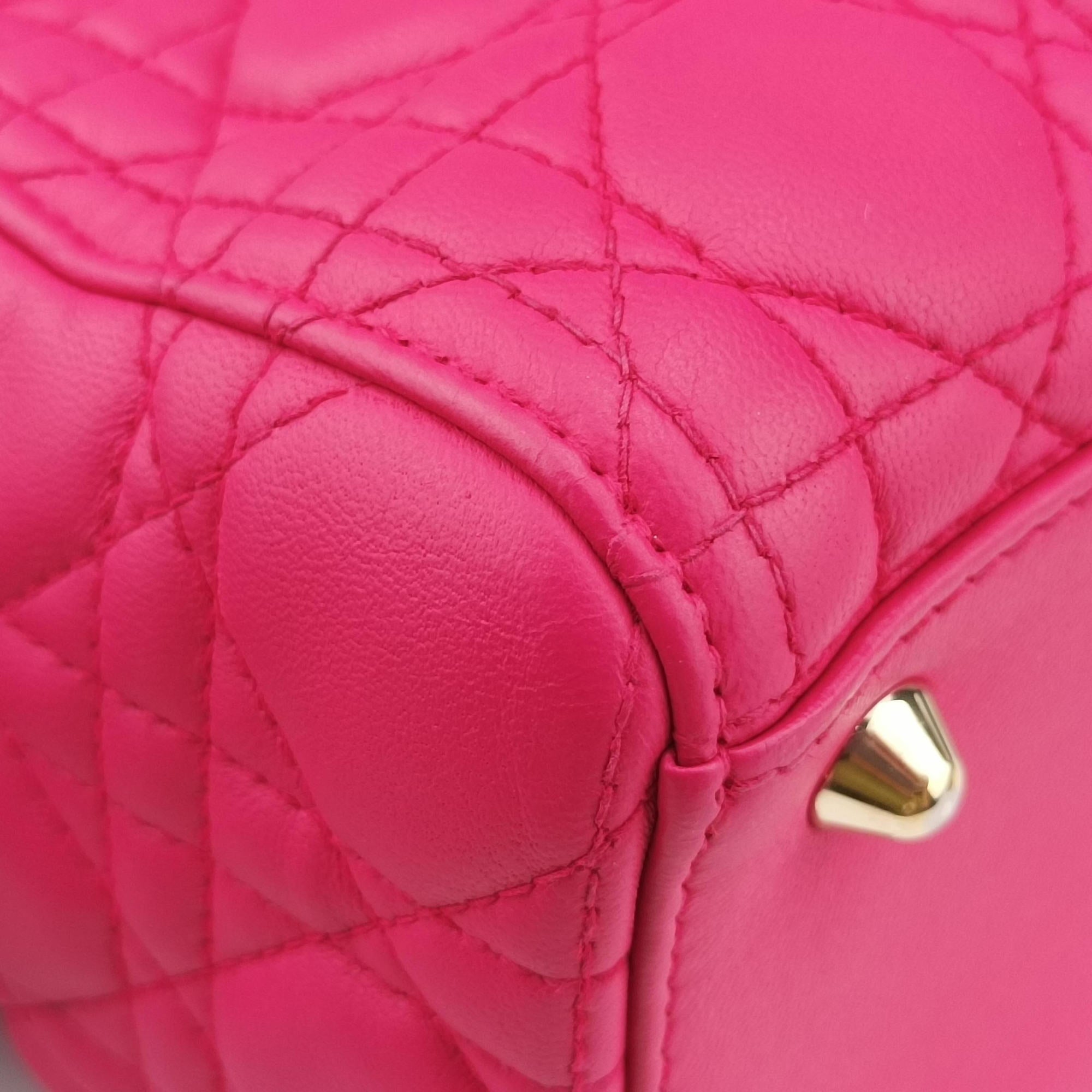 Pre-owned Christian Dior Lady Dior Rose lambskin  shoulderbag | stylenewstar