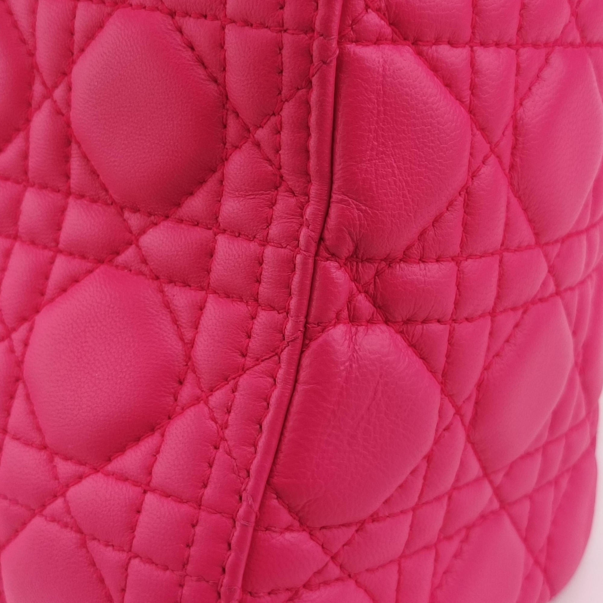 Pre-owned Christian Dior Lady Dior Rose lambskin  shoulderbag | stylenewstar